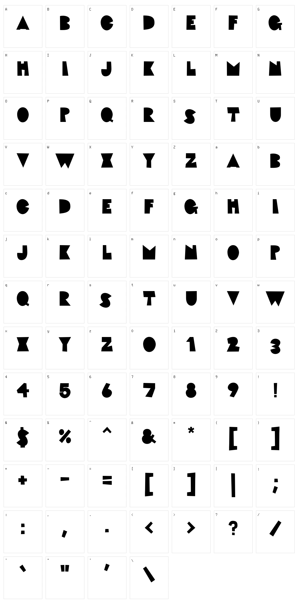 Fat Cat Character Set