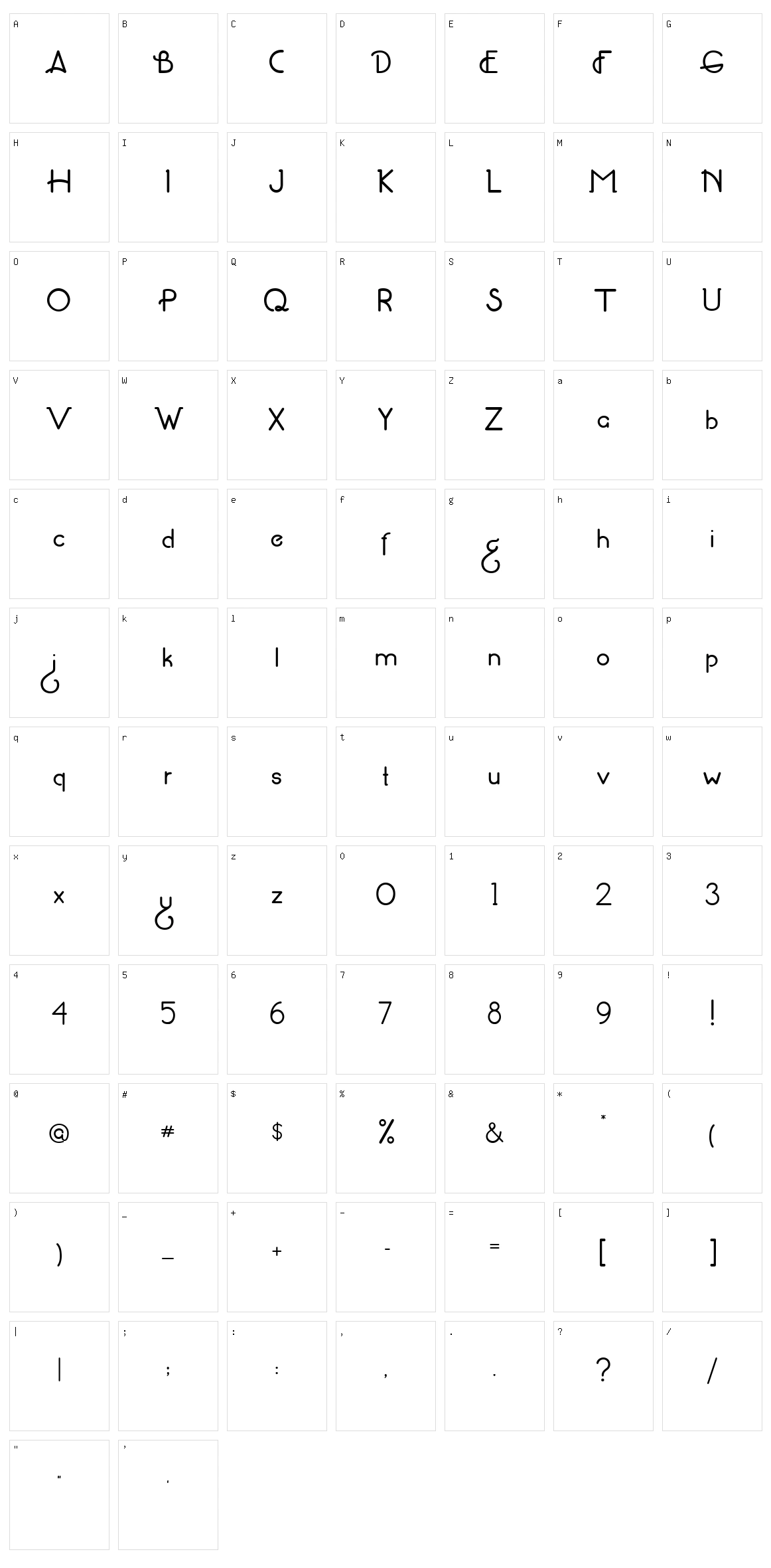 Fatjisti Character Set