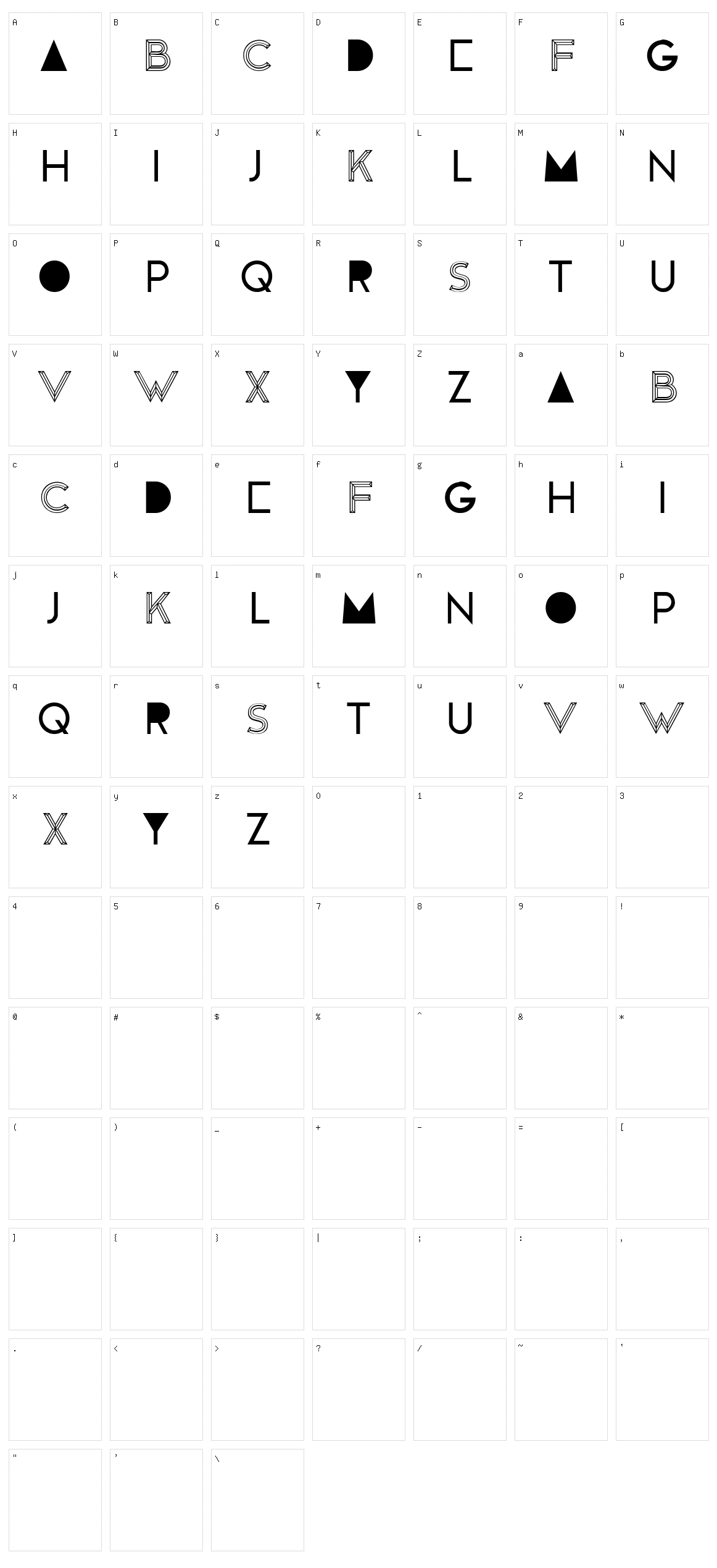 Ferd Character Set