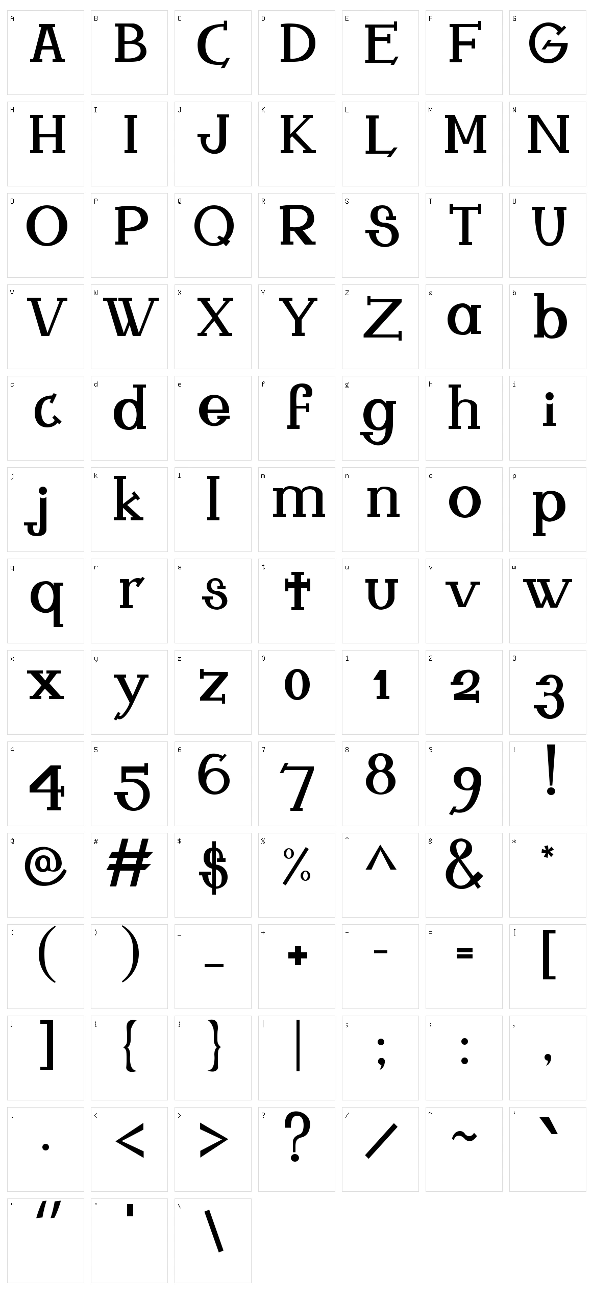Ferqui Character Set