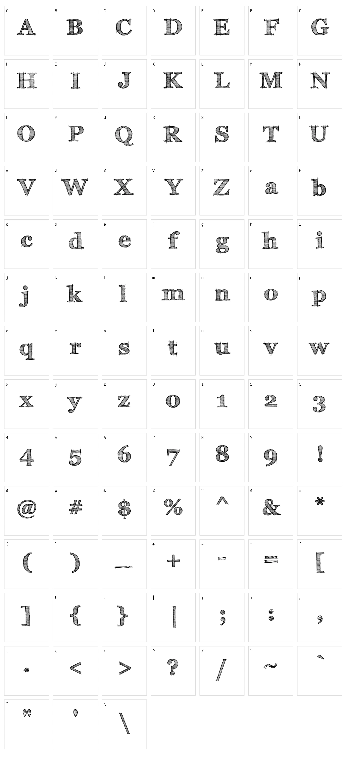 FFF Tusj Character Set