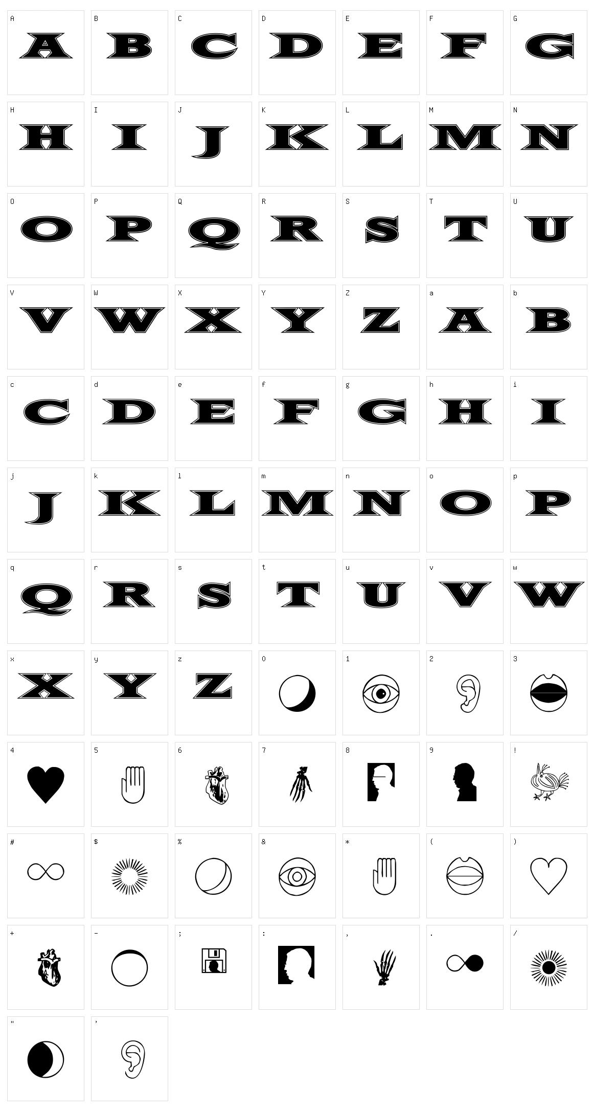 Fifty Two Letters Character Set