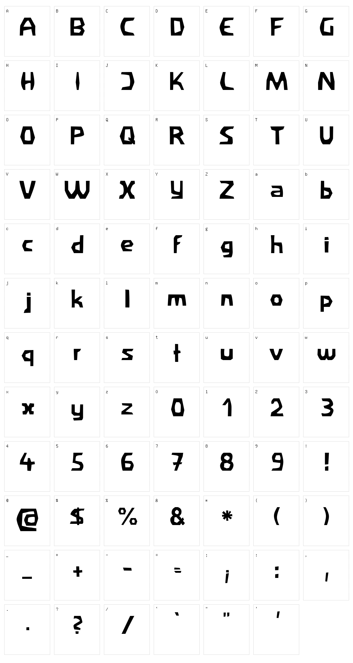 Filirator Character Set