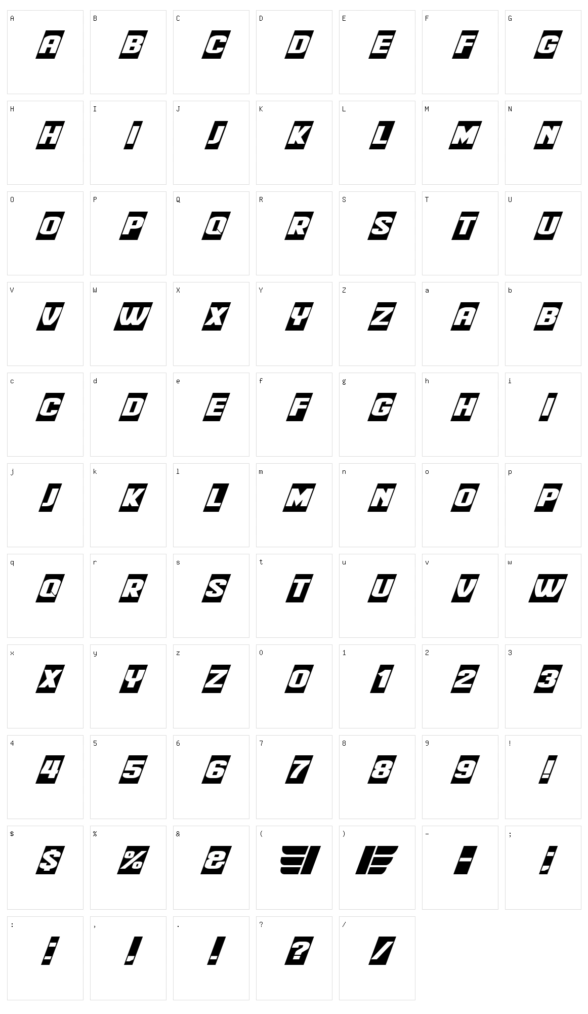 Flight 21 Character Set