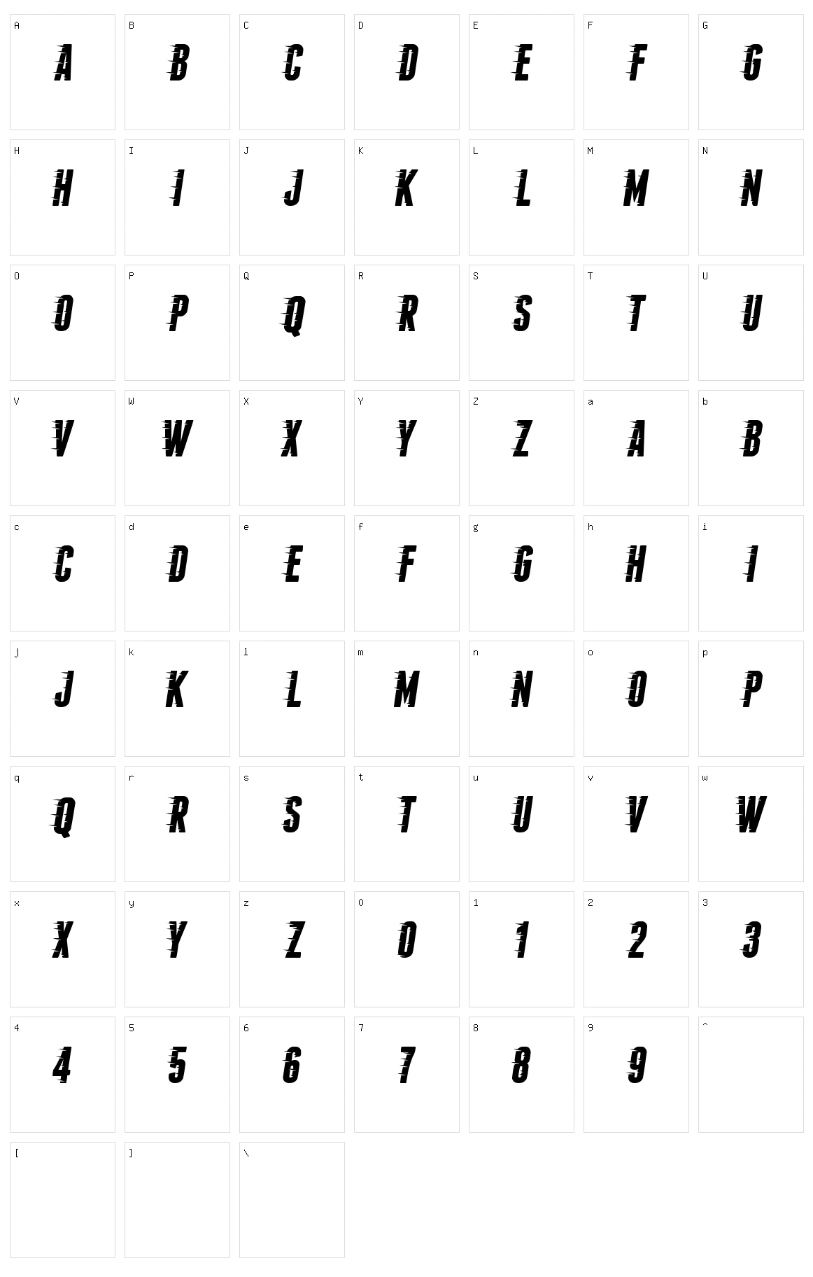 Fopi Rush Character Set
