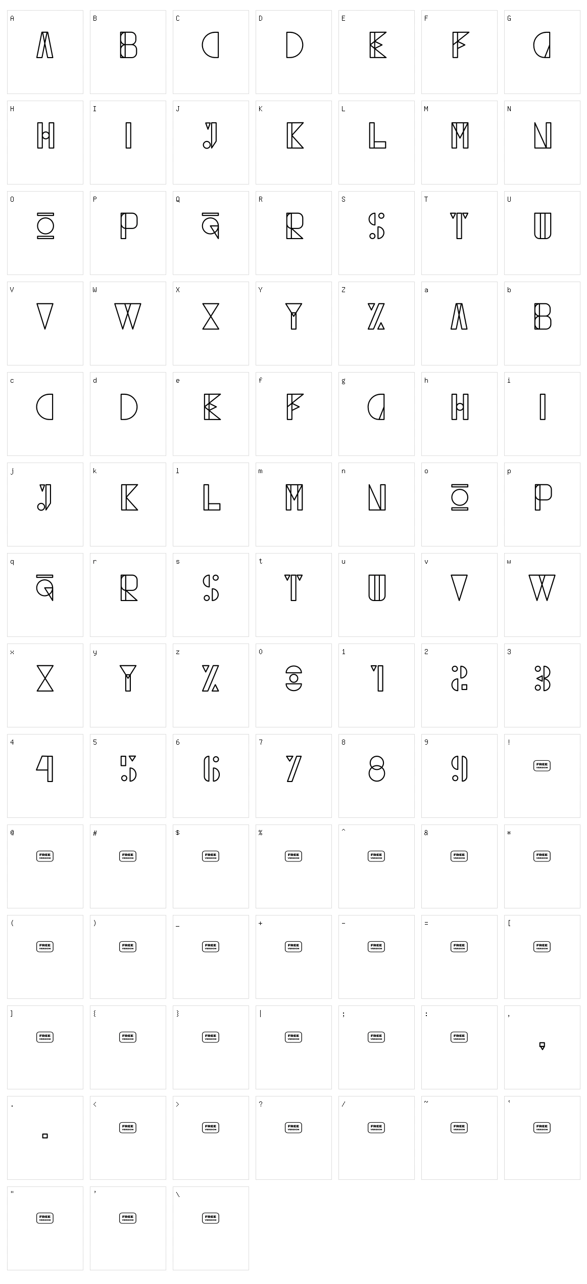 Foxnout Character Set