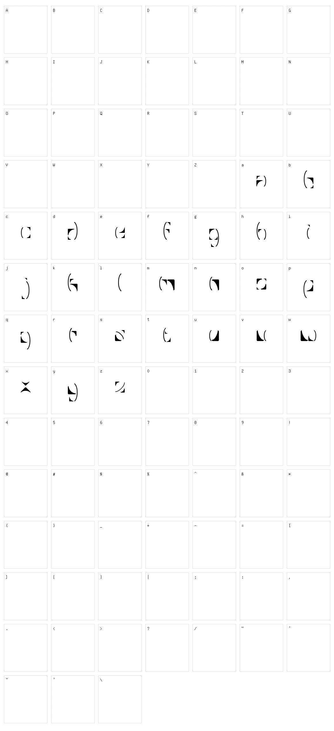 Fragment Character Set