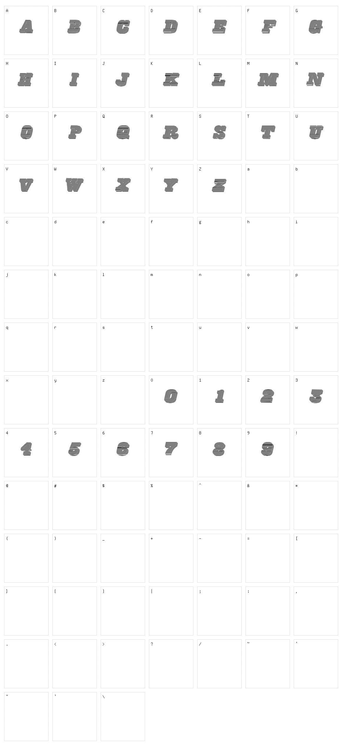 FreeLine Character Set