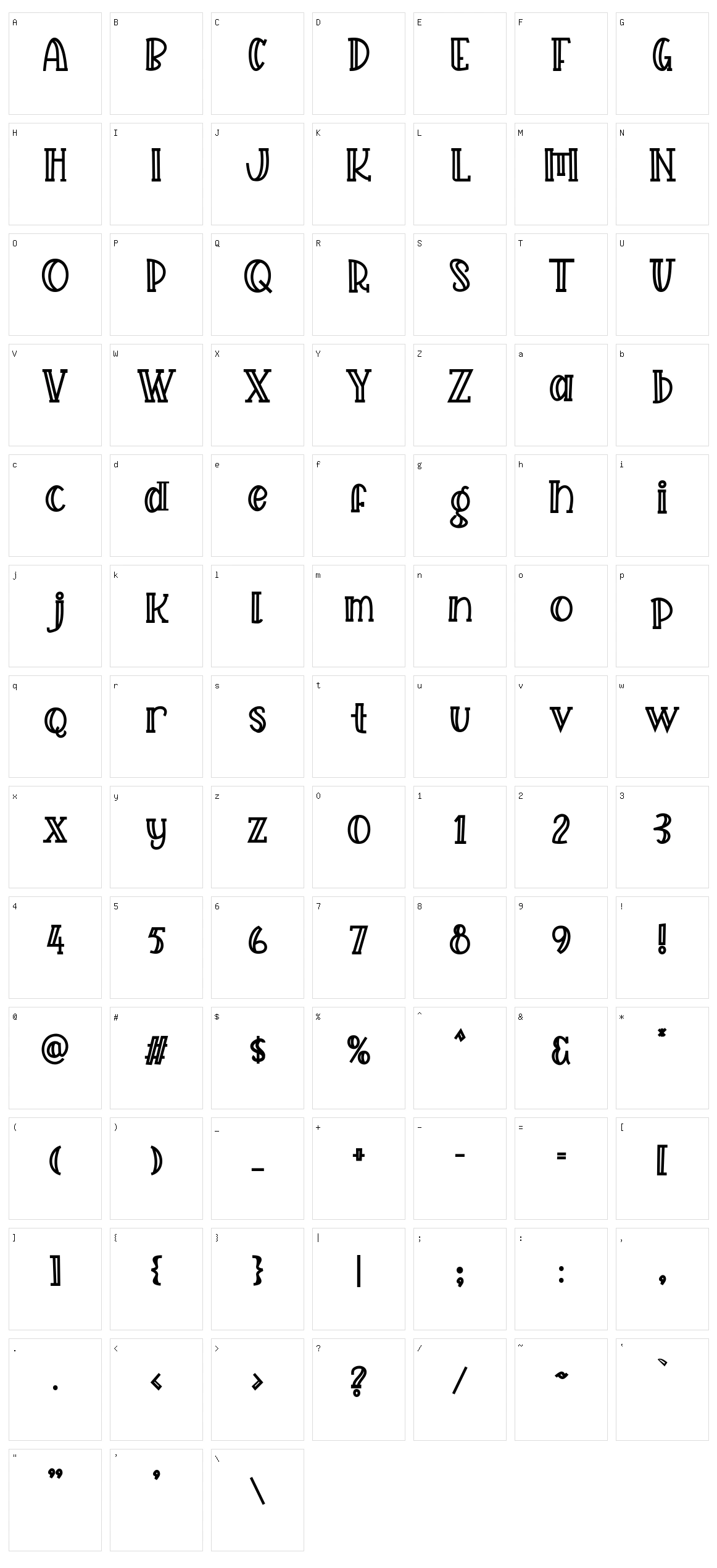 Freezed Character Set