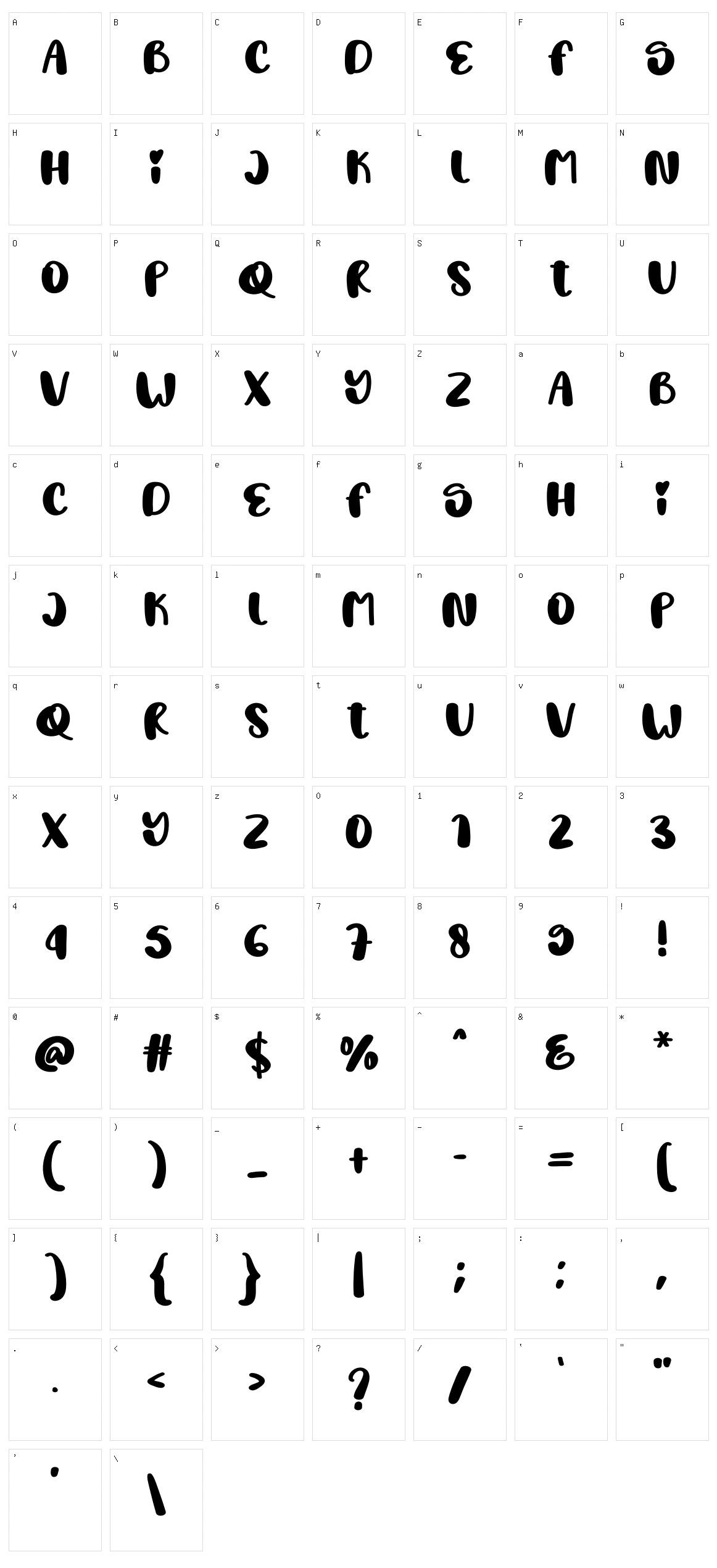 Friday Character Set