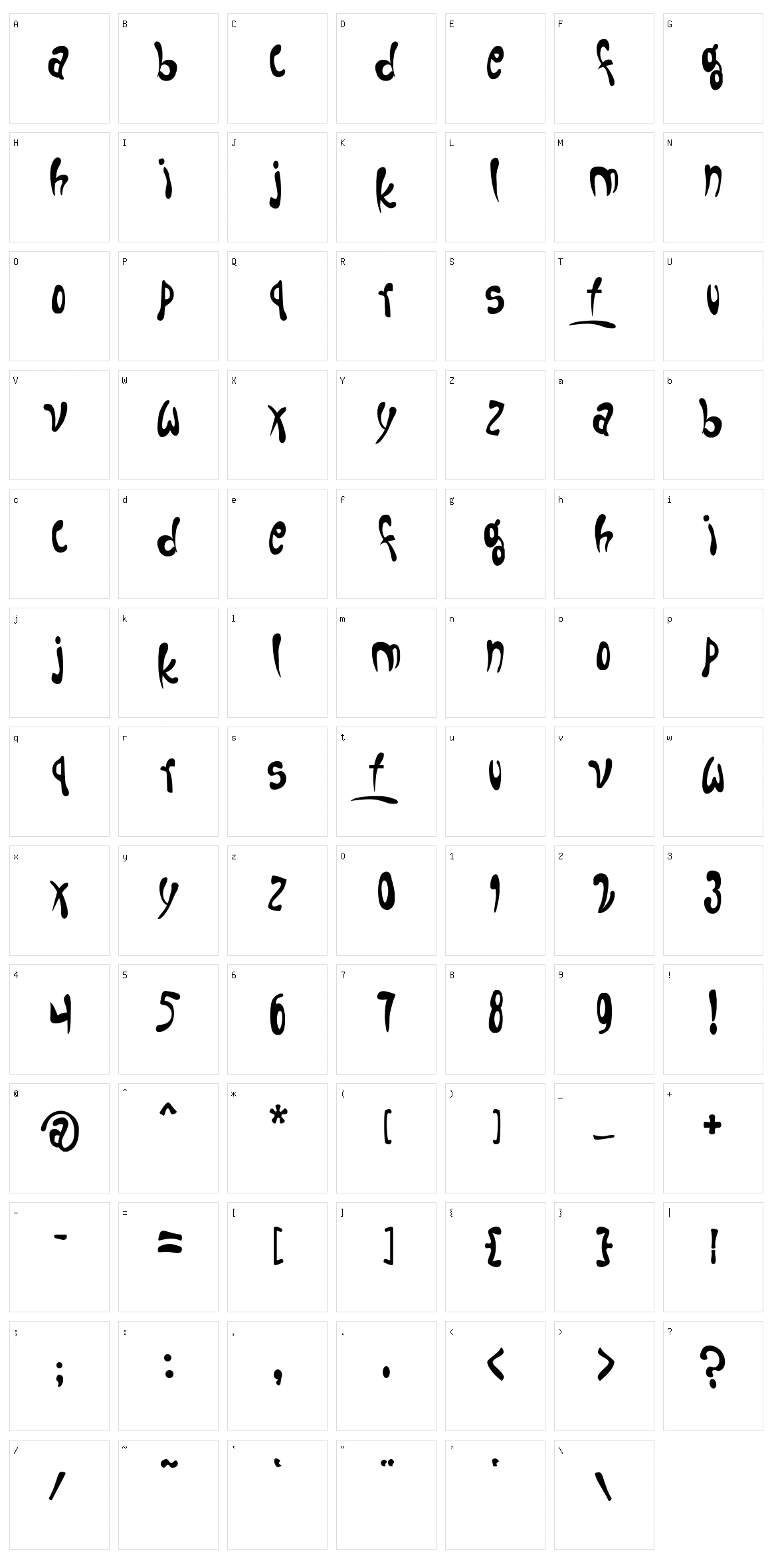 Fruitopia Character Set