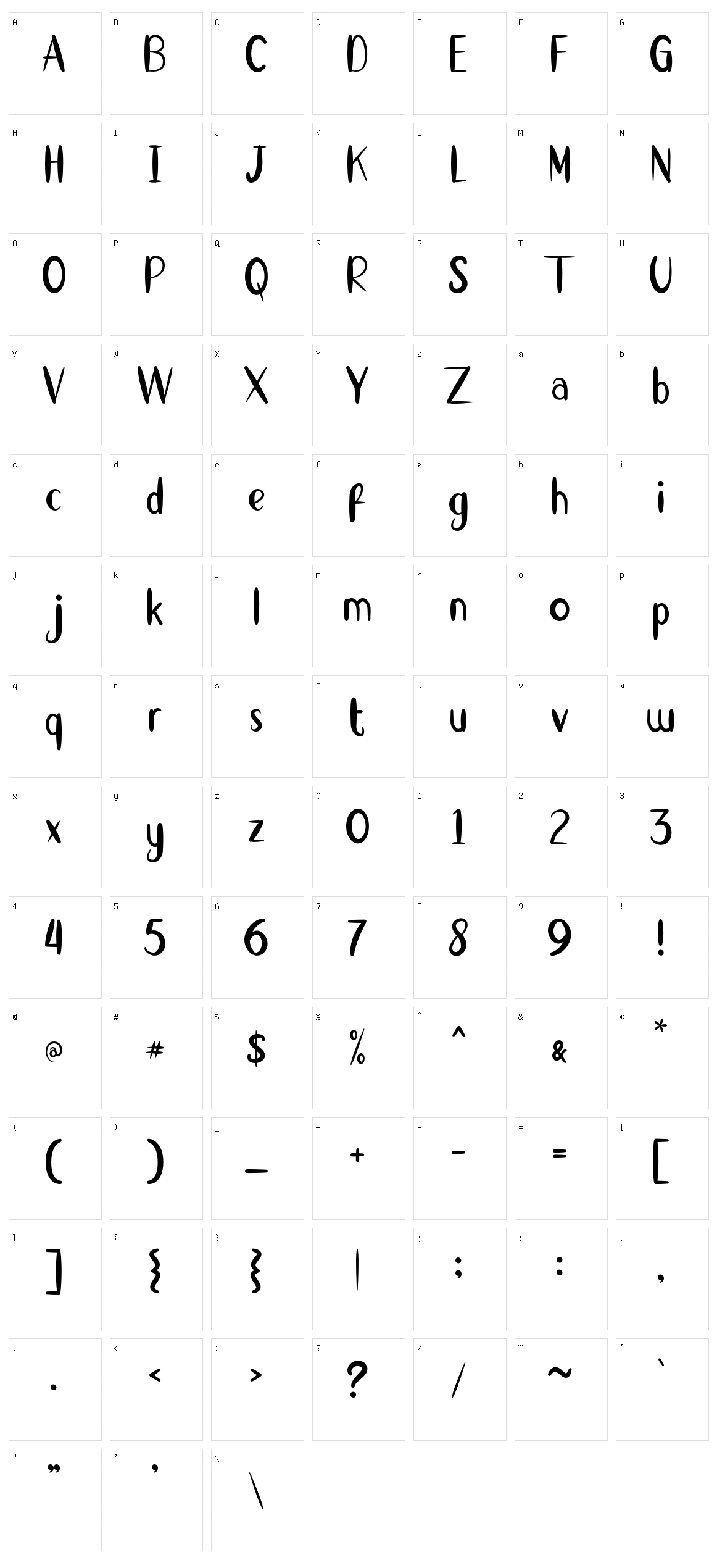 Fundays Character Set