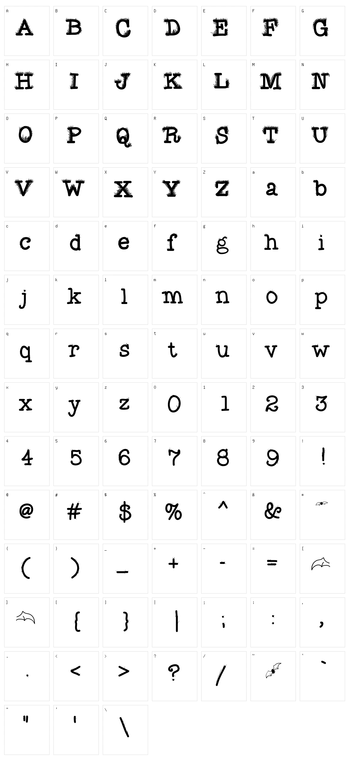 Fuzzy Bat Character Set