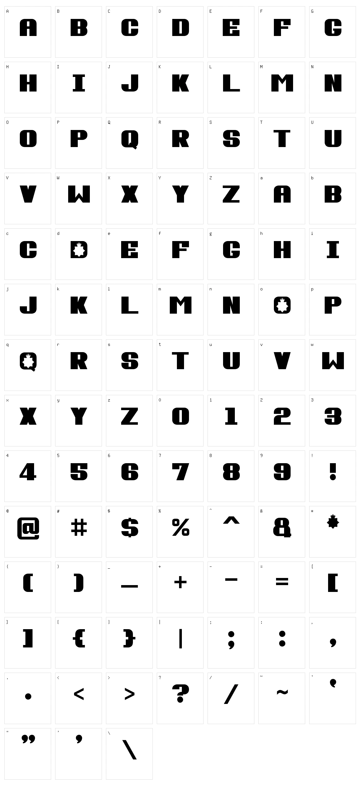 Fuzzy Cops Character Set