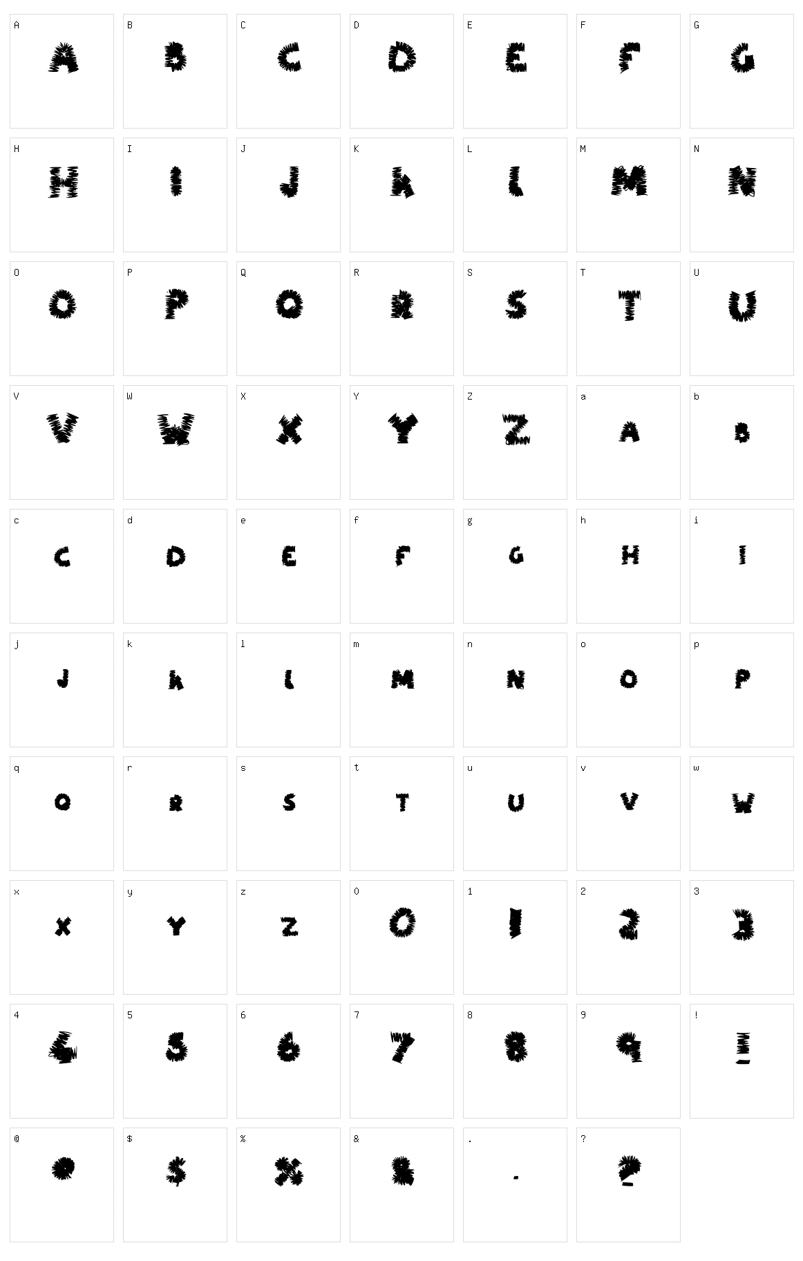 Fuzzy Monster Character Set