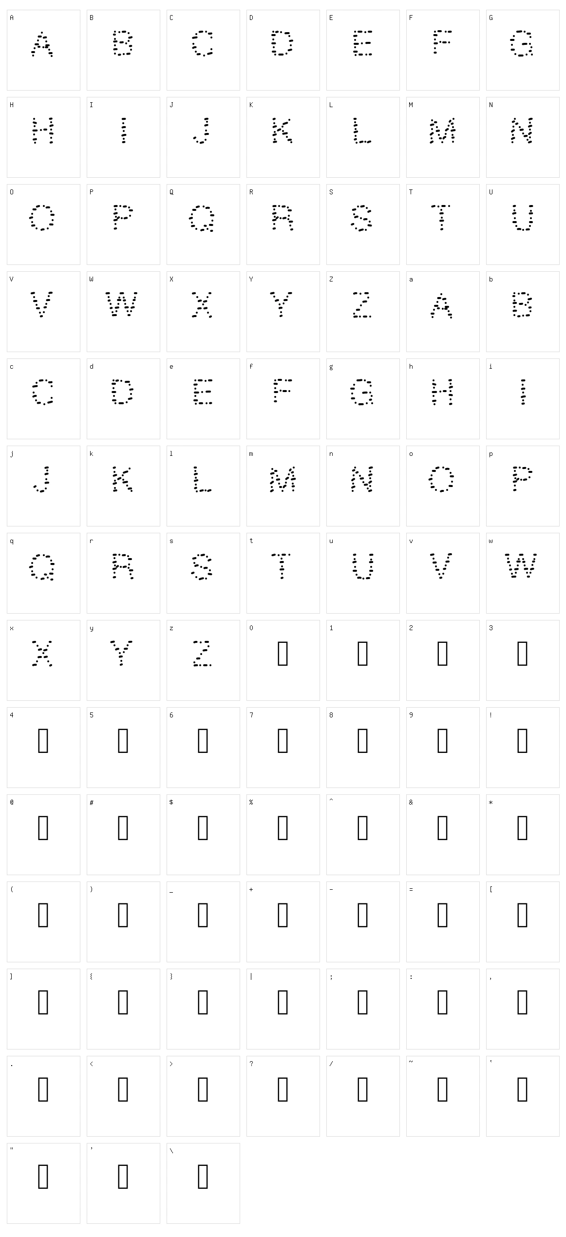 Gaelle Number 9 Character Set