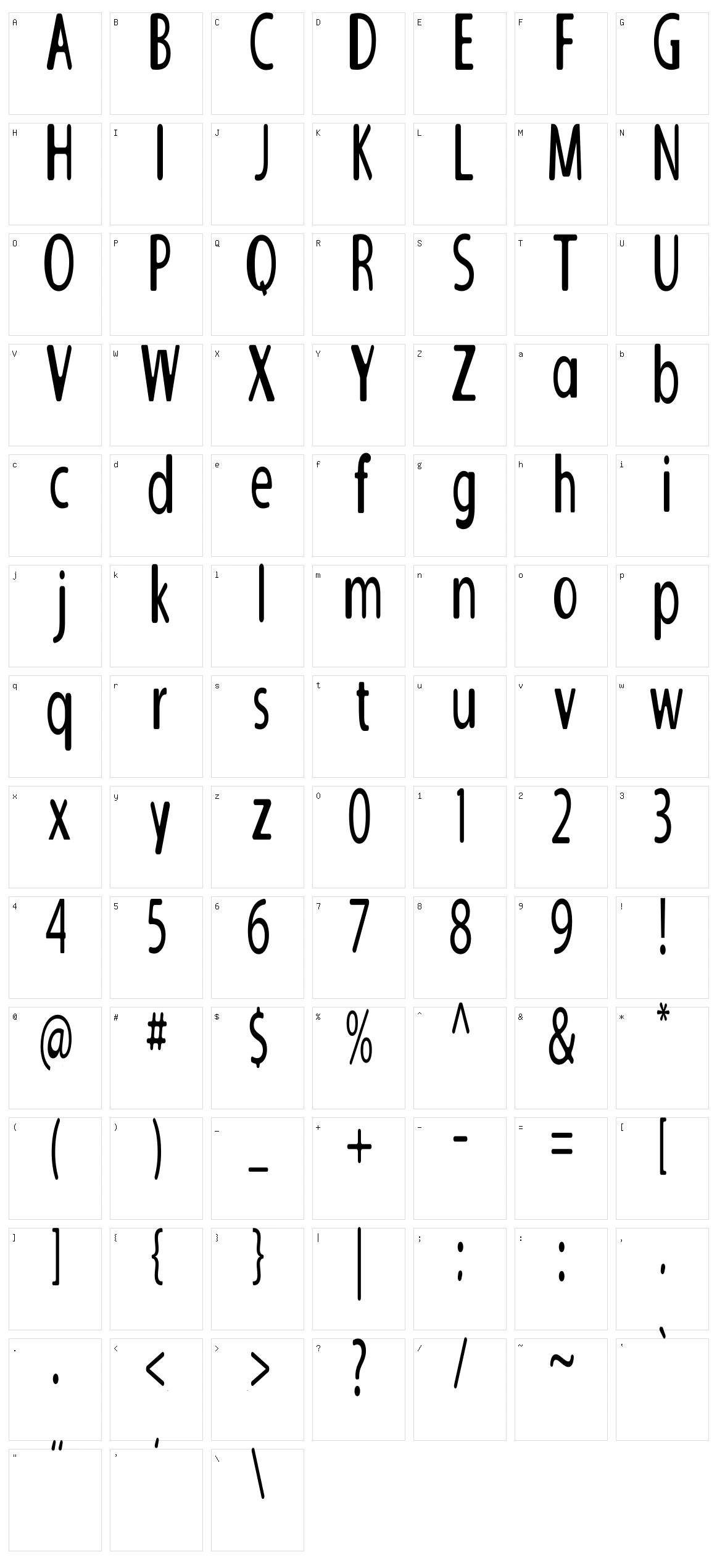 Galileo Fixed Zoom Character Set