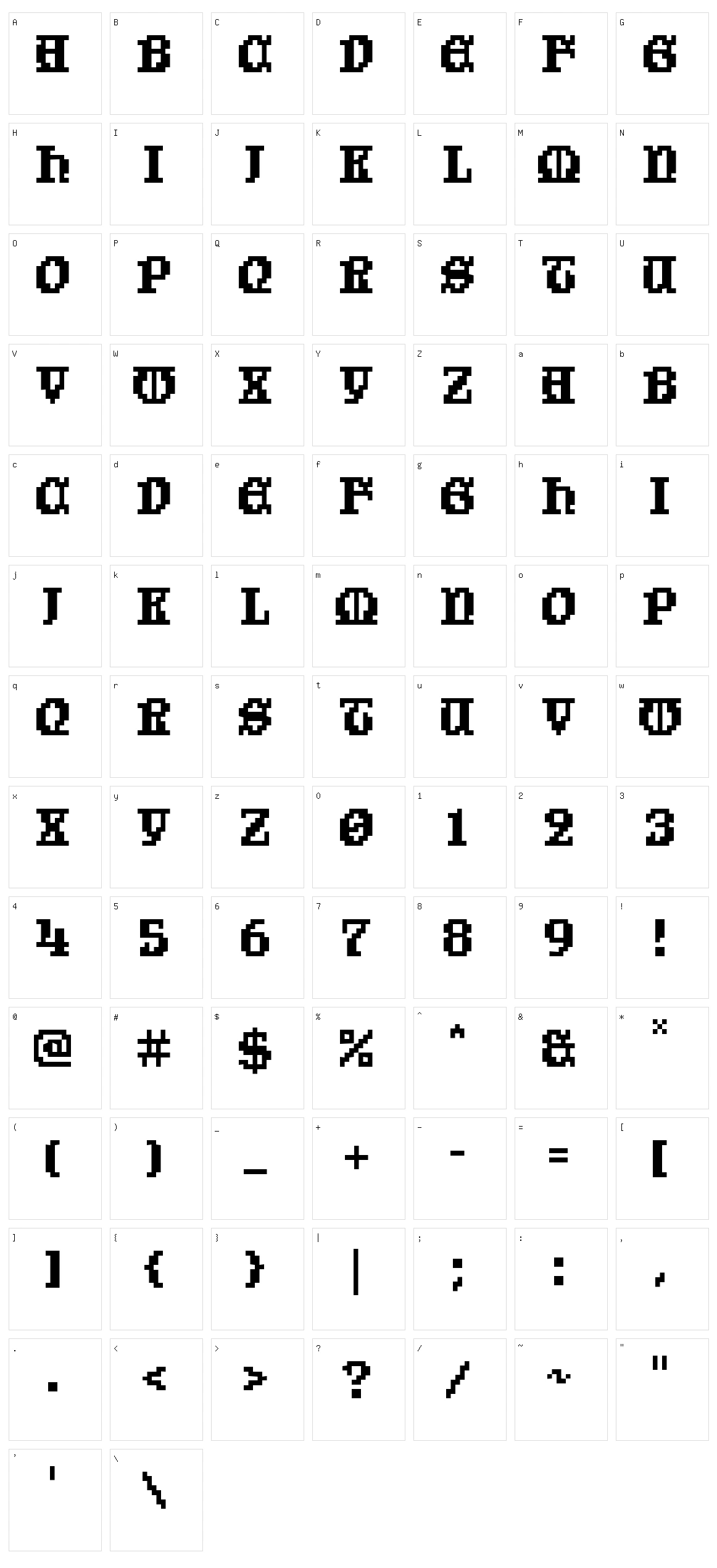 Garden of Eden Character Set