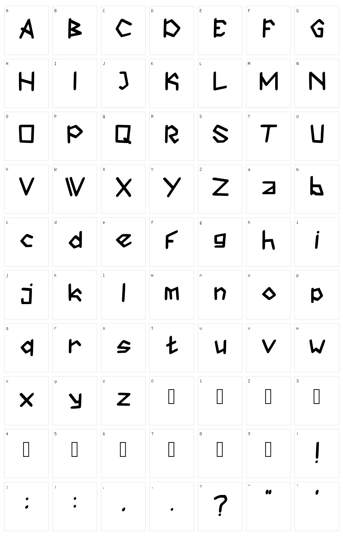 Gelatik Character Set
