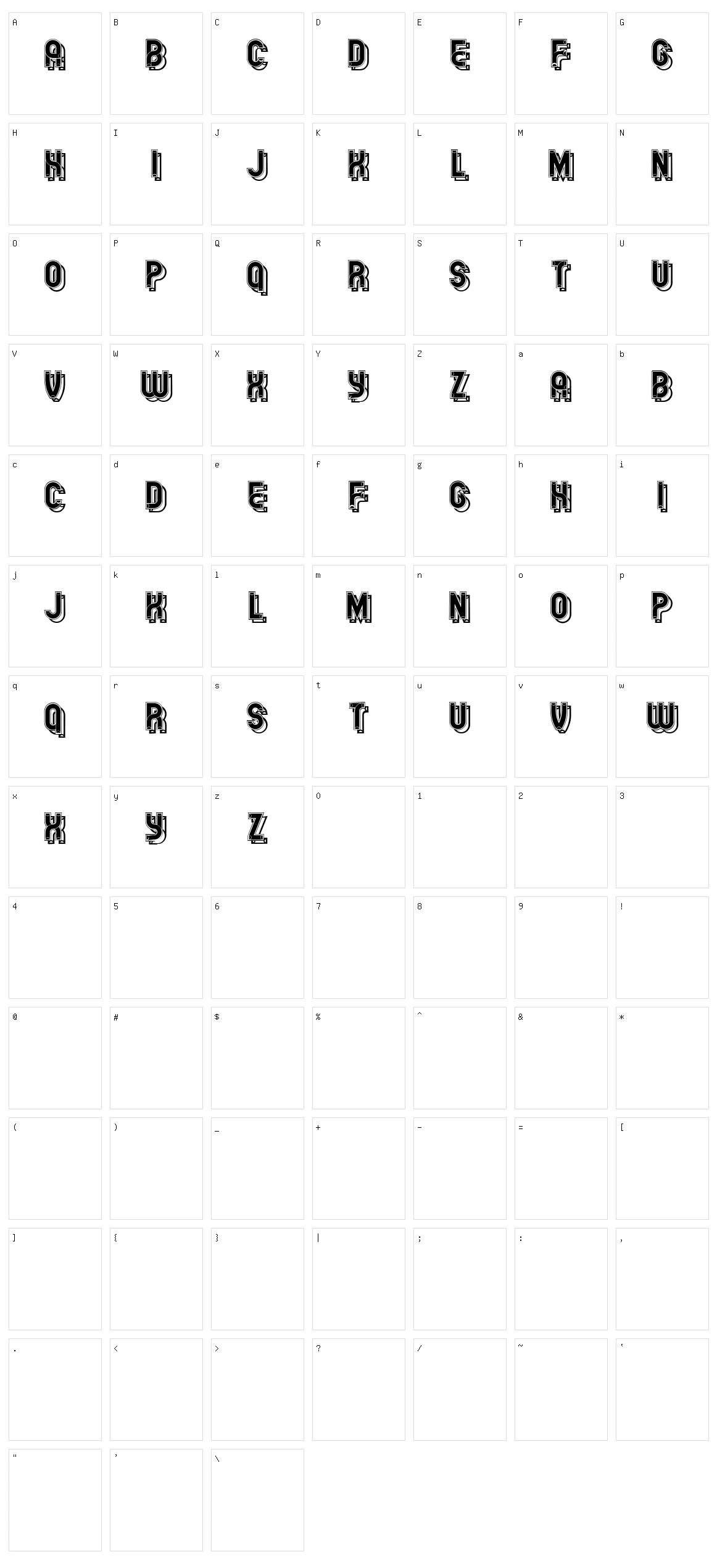 Gelatin Character Set
