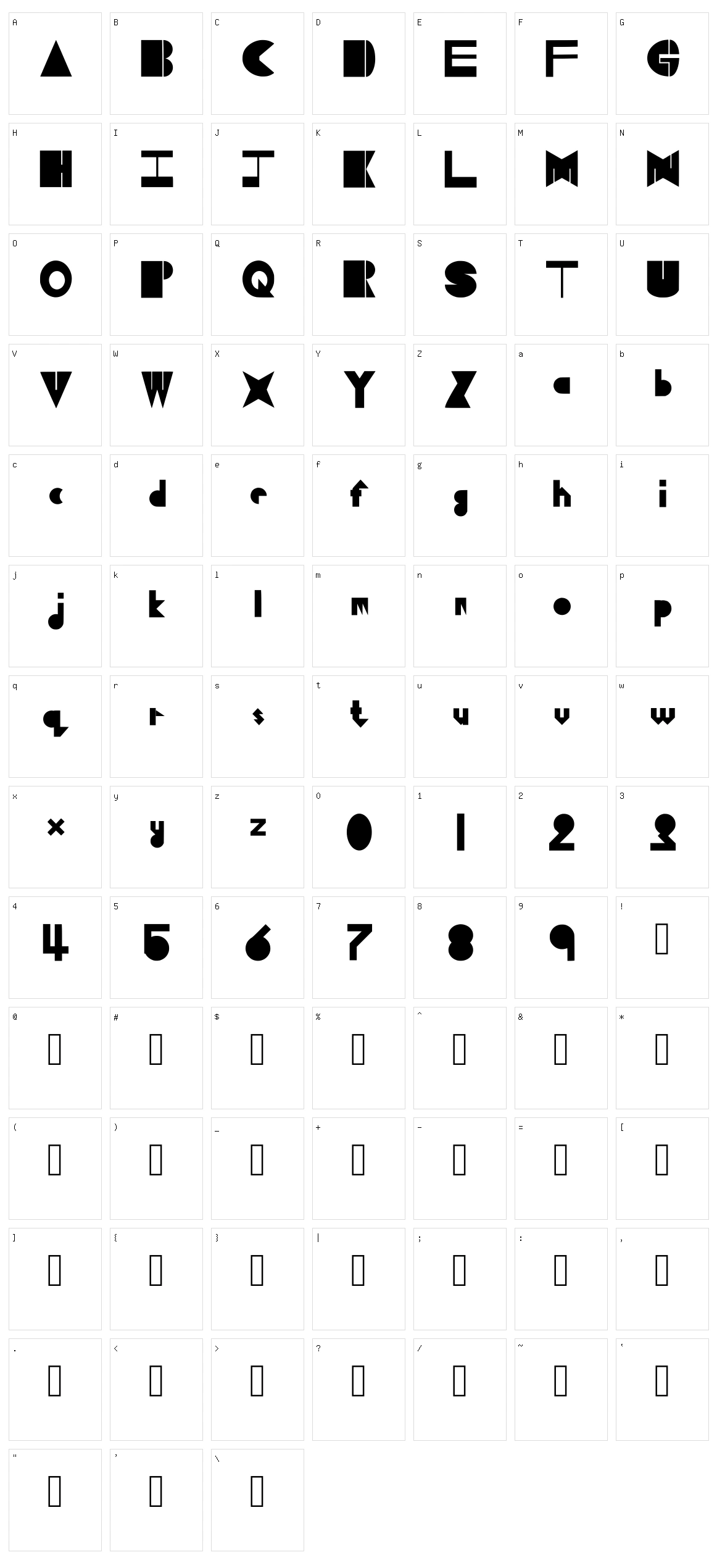 Geomet Character Set
