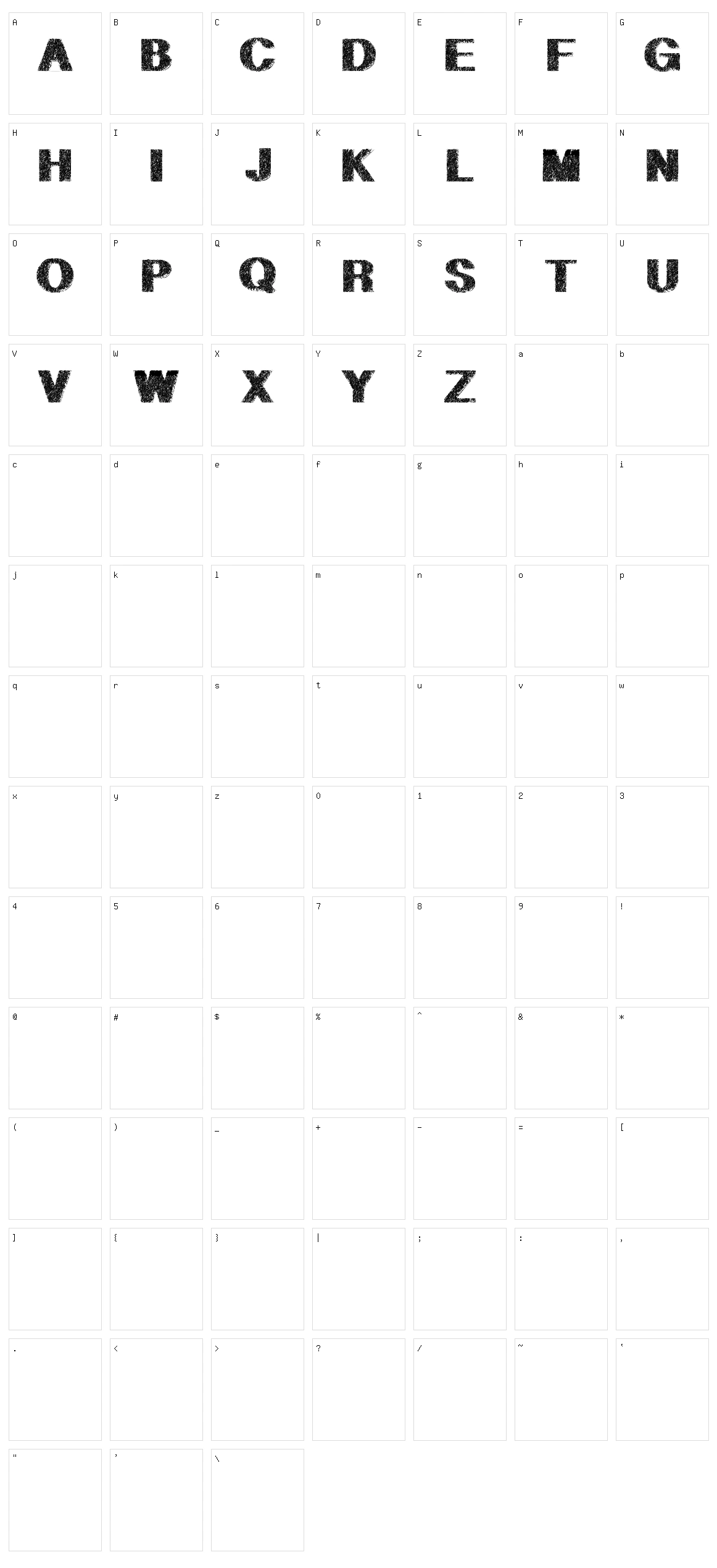 Geometric Petras PW Character Set