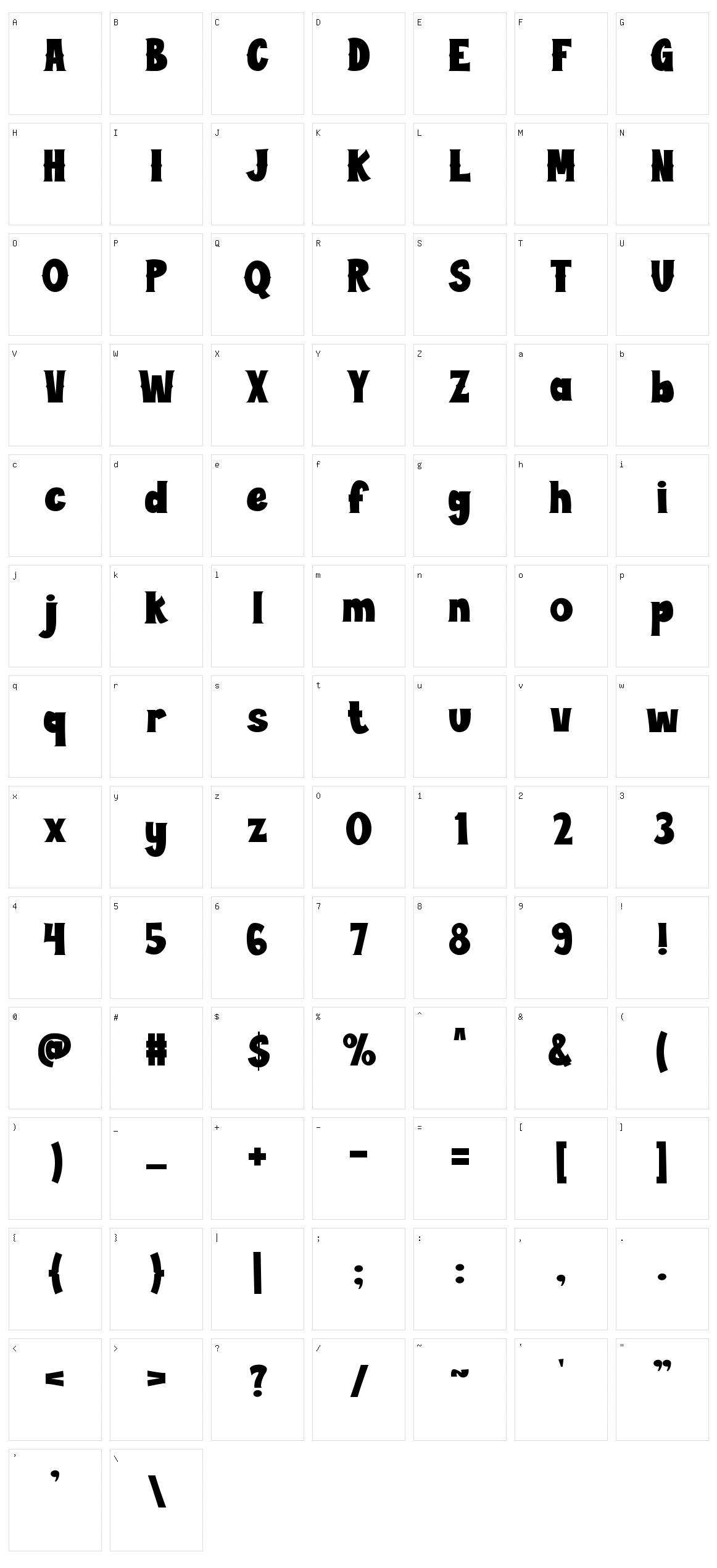 Ghizan Character Set