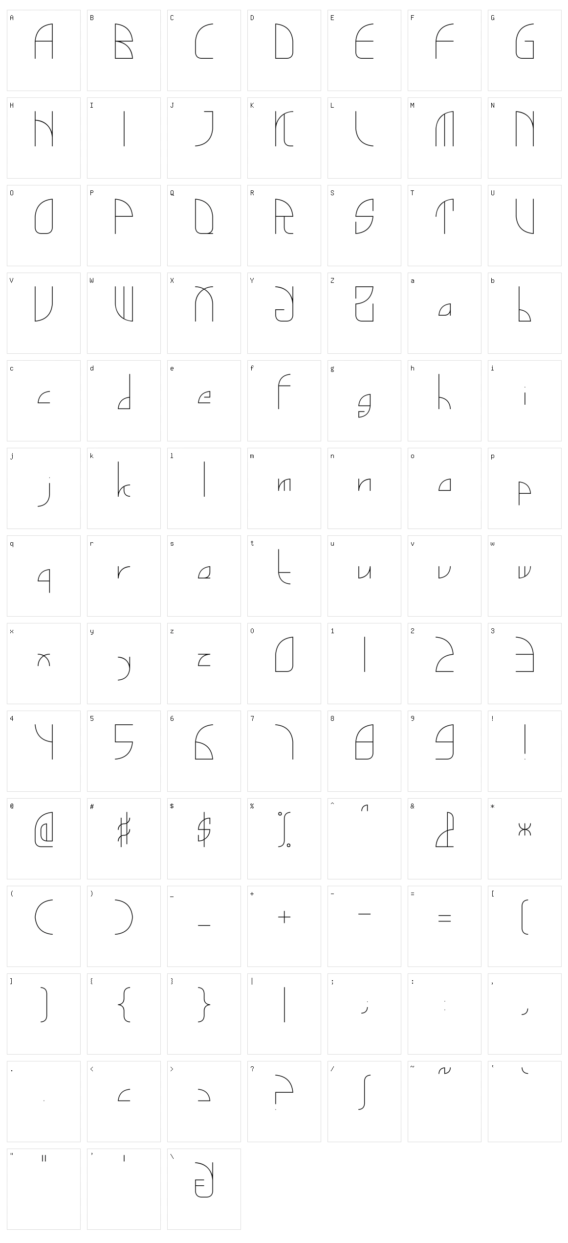 GinkgoCut Character Set