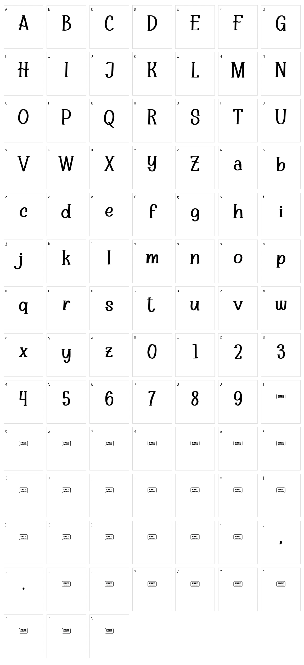 Golday Character Set