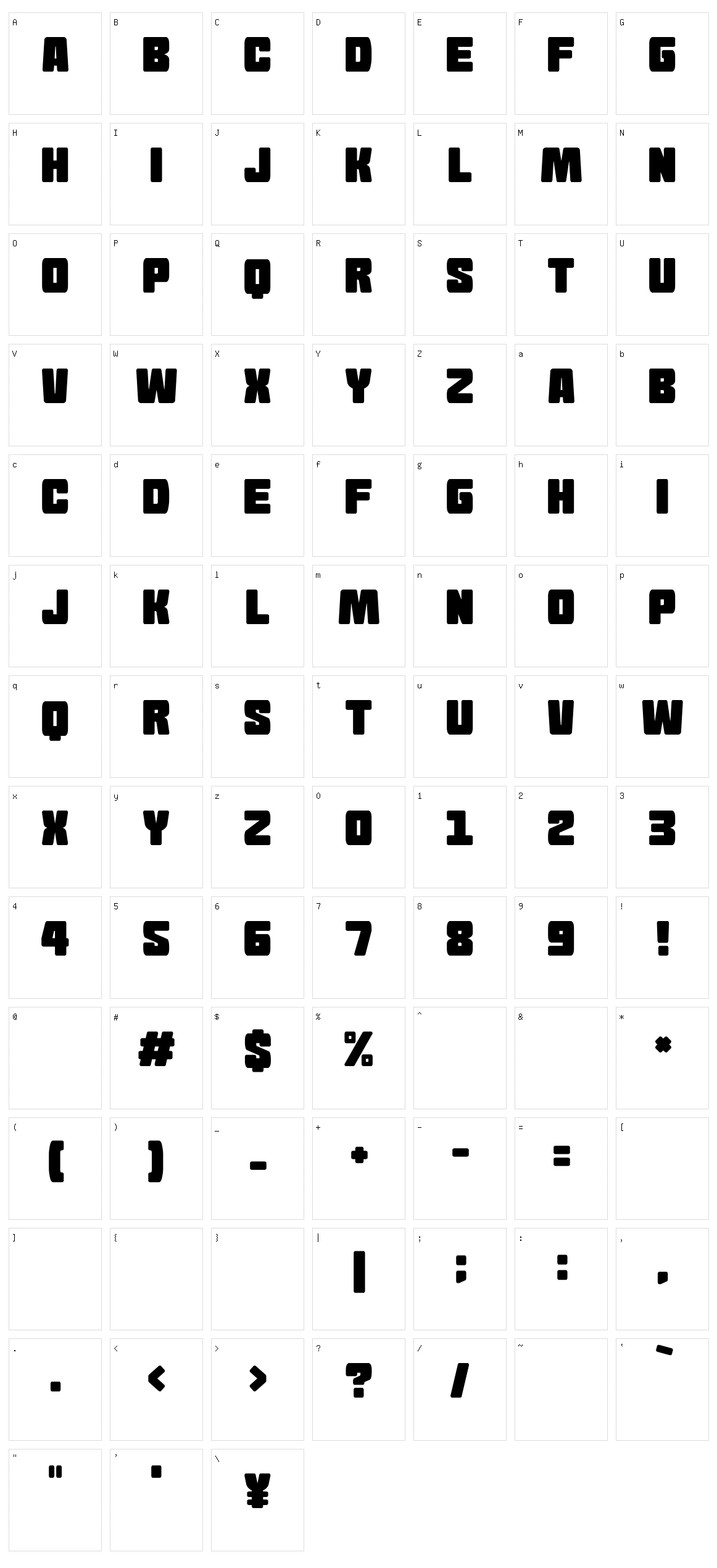 Goma Block Character Set