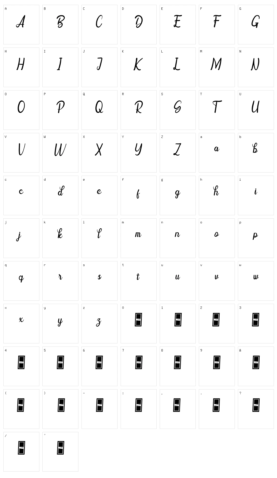 Babrune Character Set