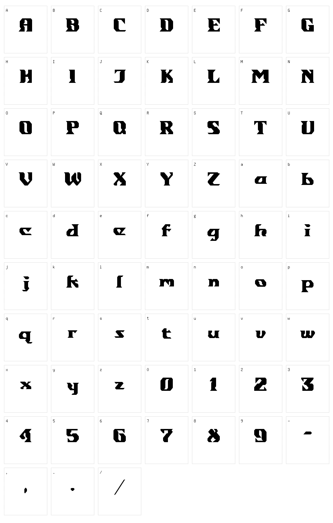 Gondrong Character Set
