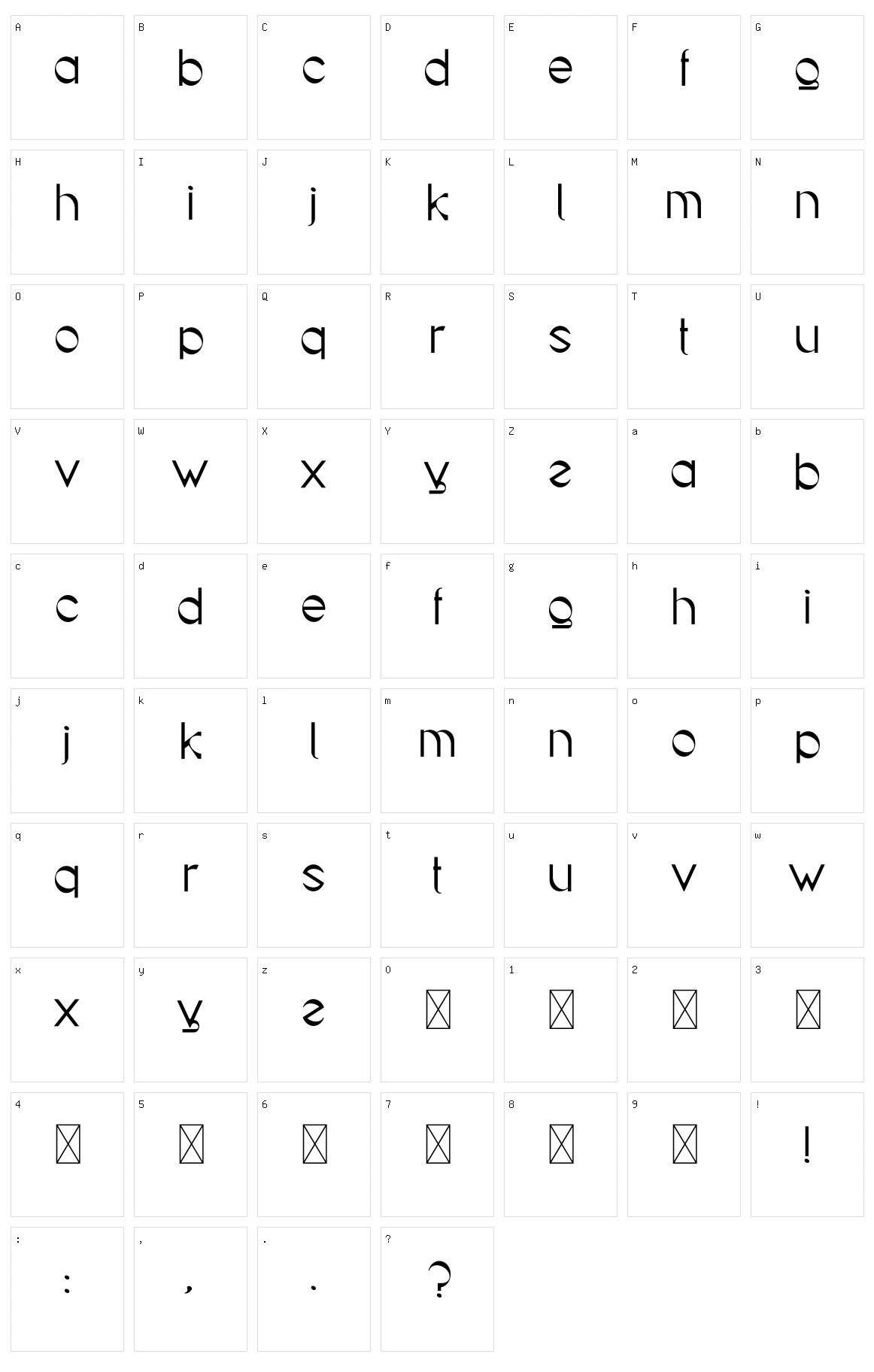 Goolangola Character Set
