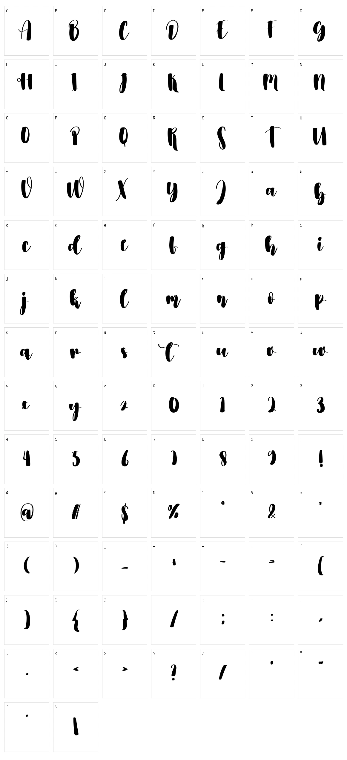 Autography Character Set