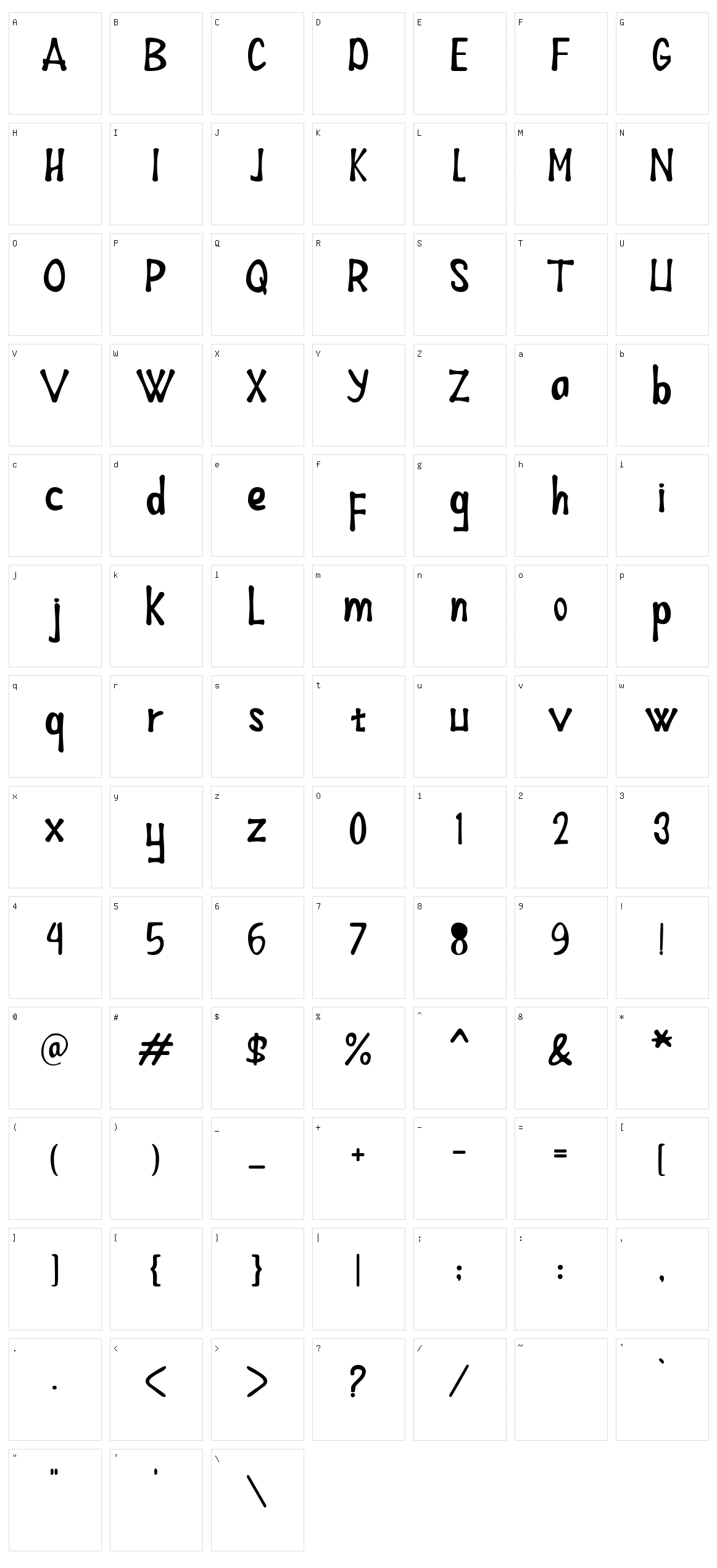 Grafina Character Set