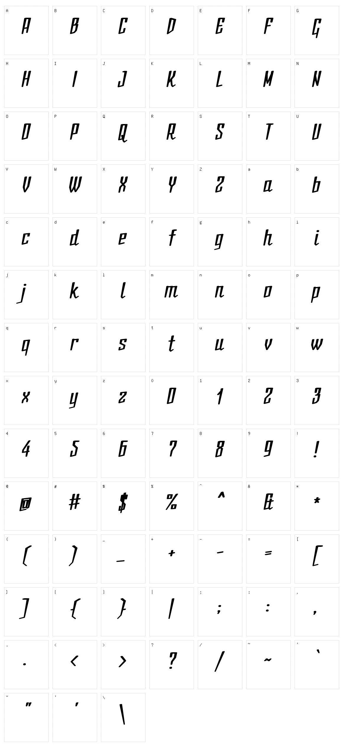 GrantÃ©na Character Set