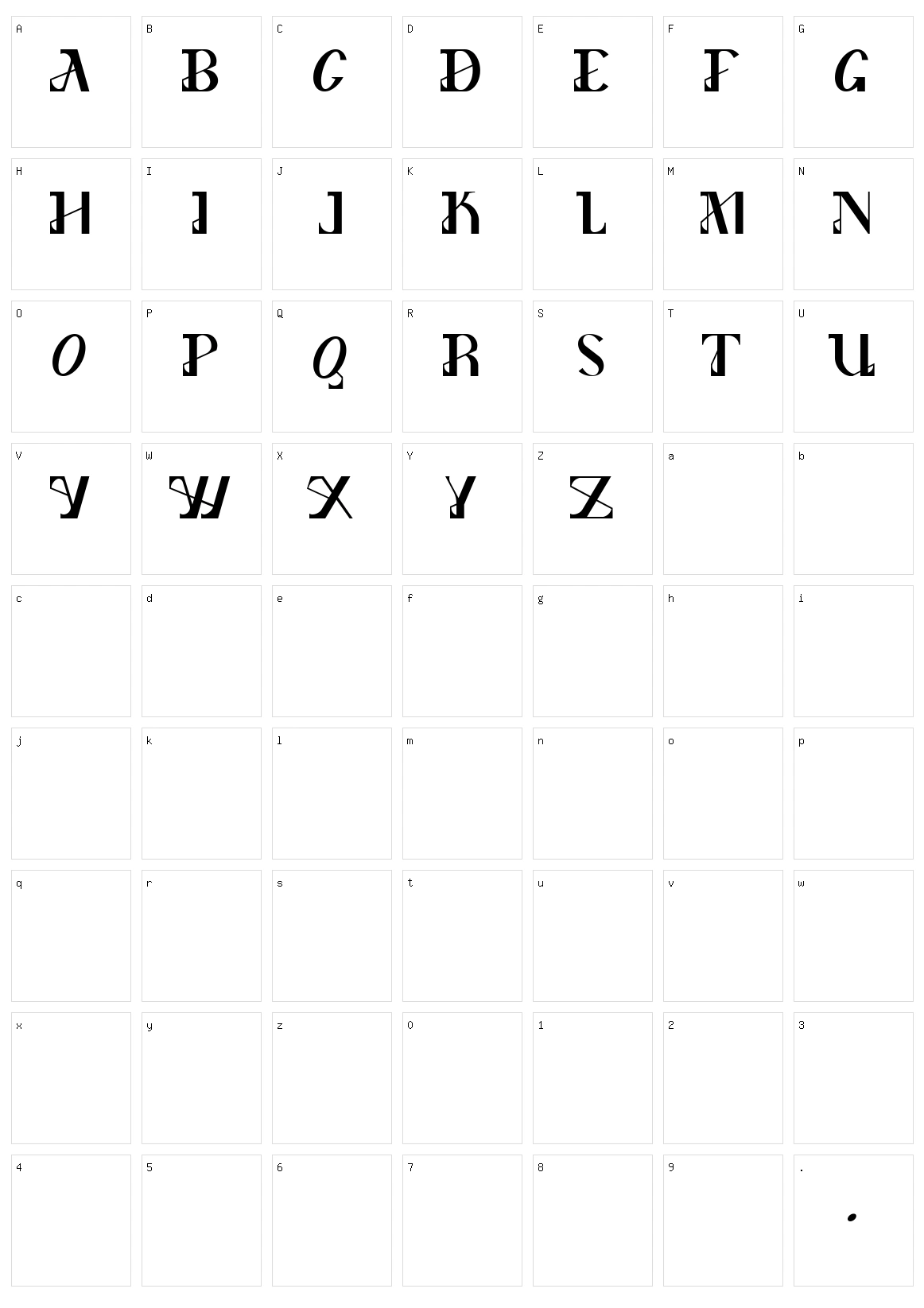 Granty Character Set