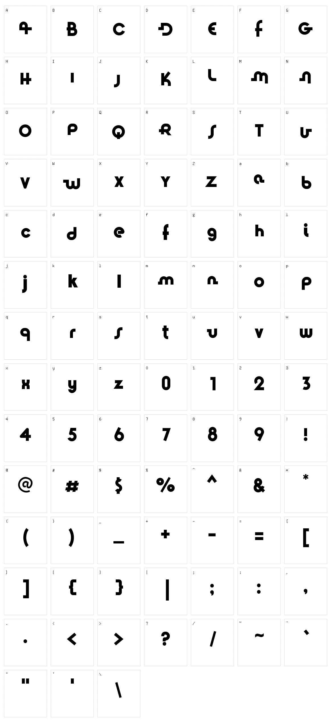 Grapheno Character Set