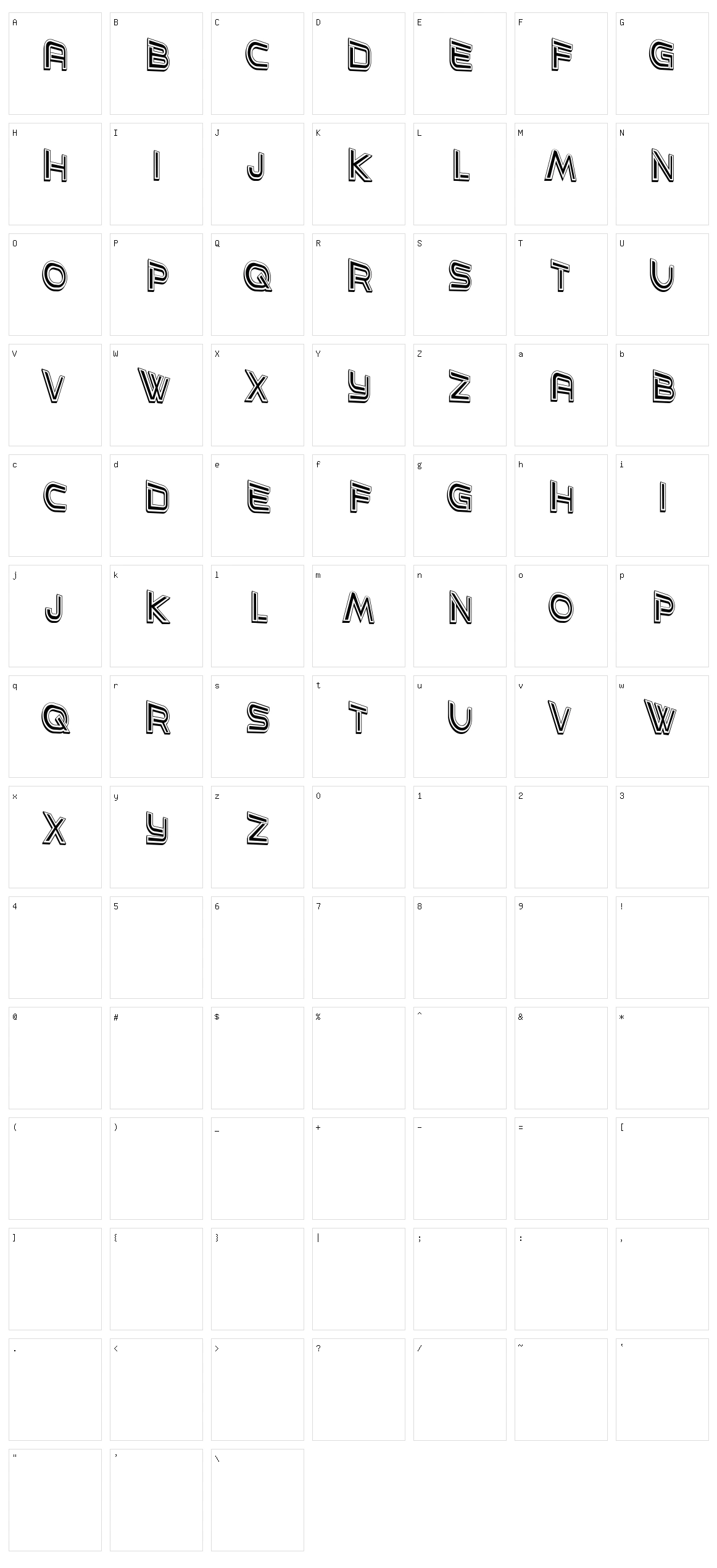 Gravity Character Set