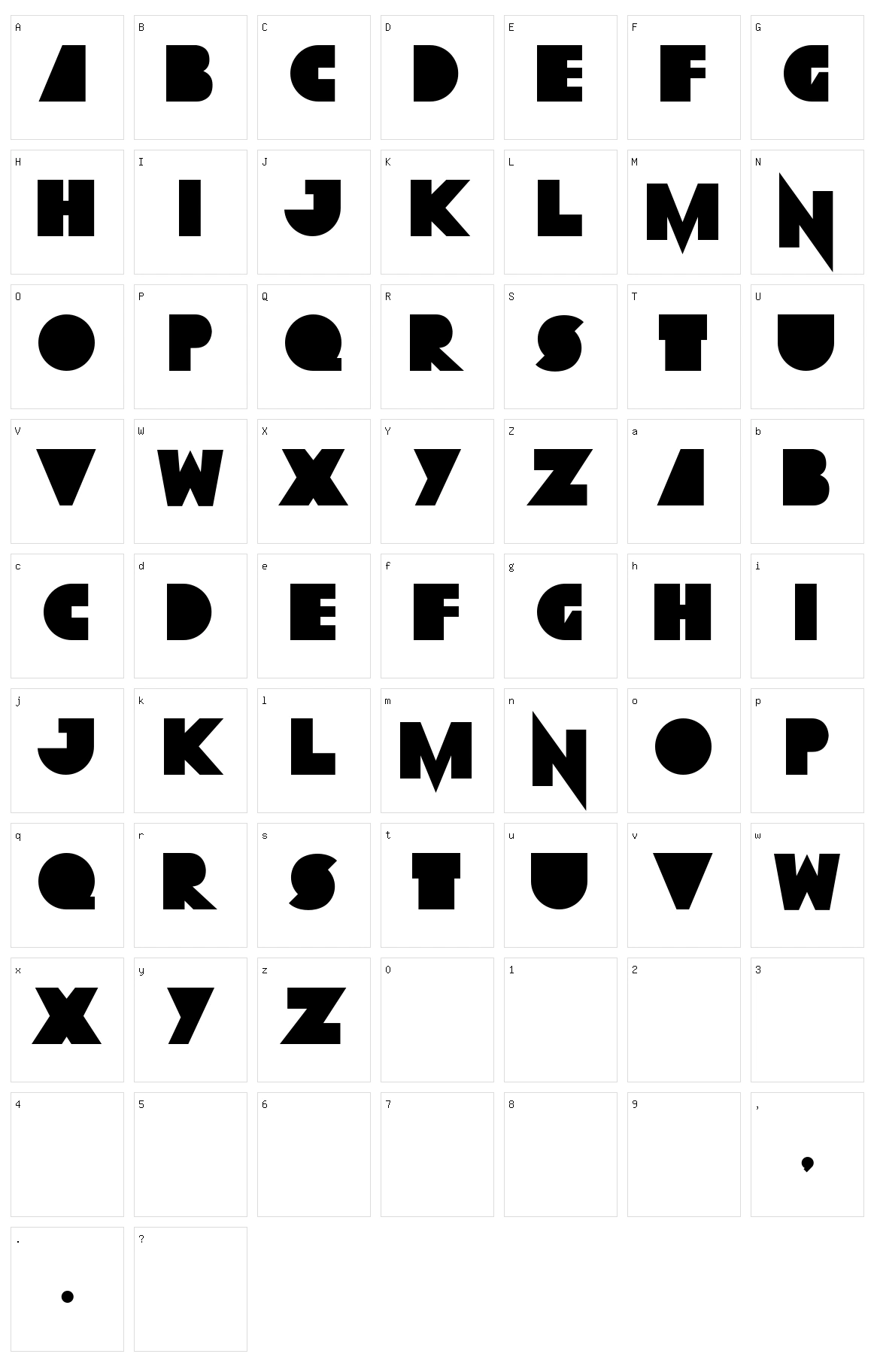 Grobsidian Character Set