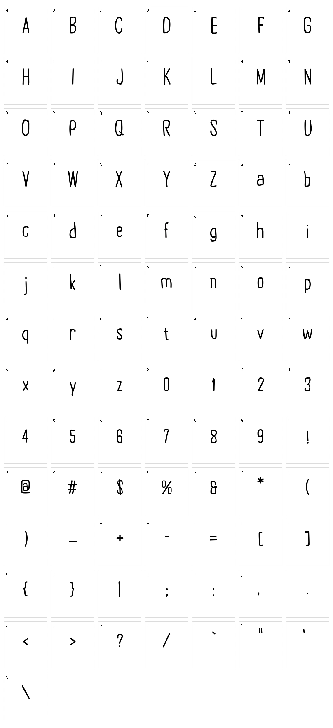 Groov G. Character Set