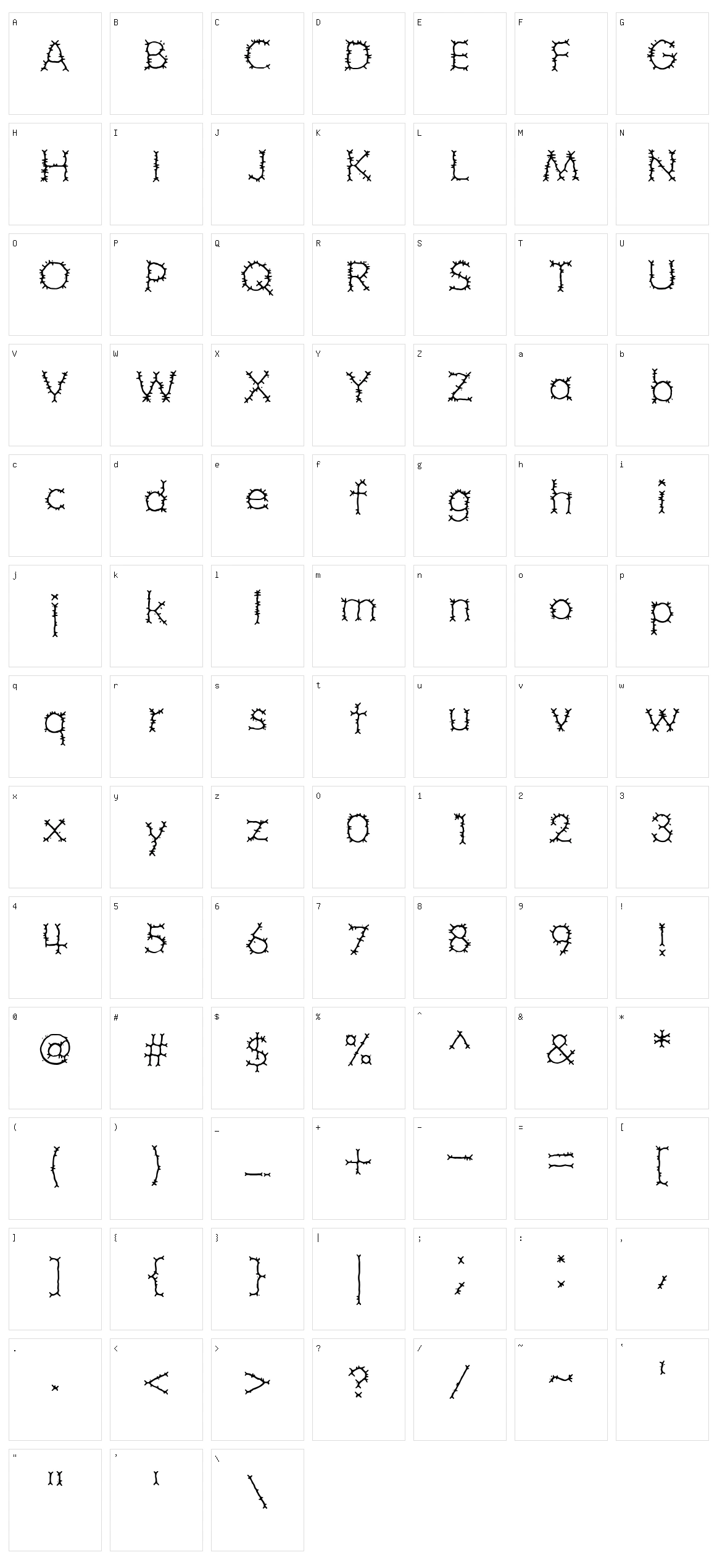 Grotesque BRK Character Set