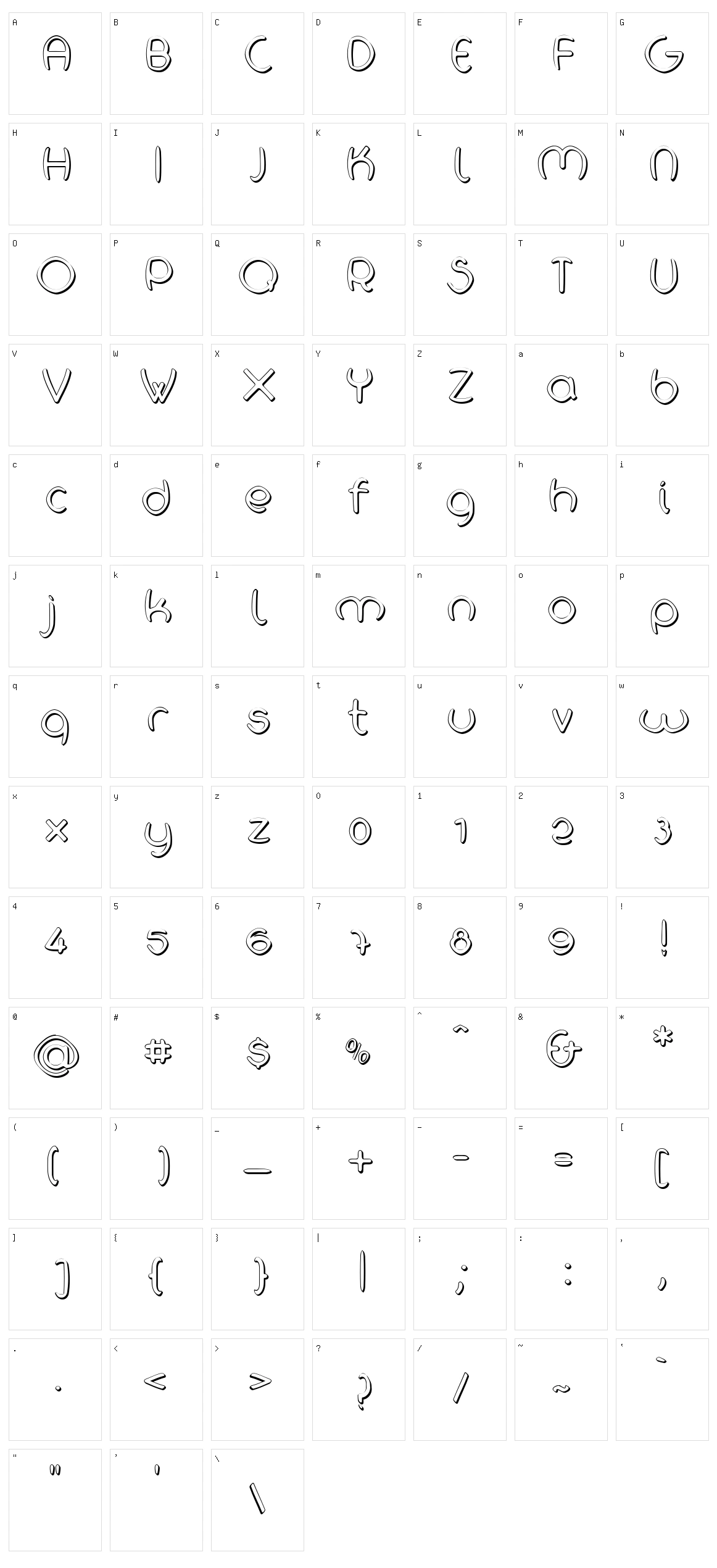 H2O Shadow Character Set