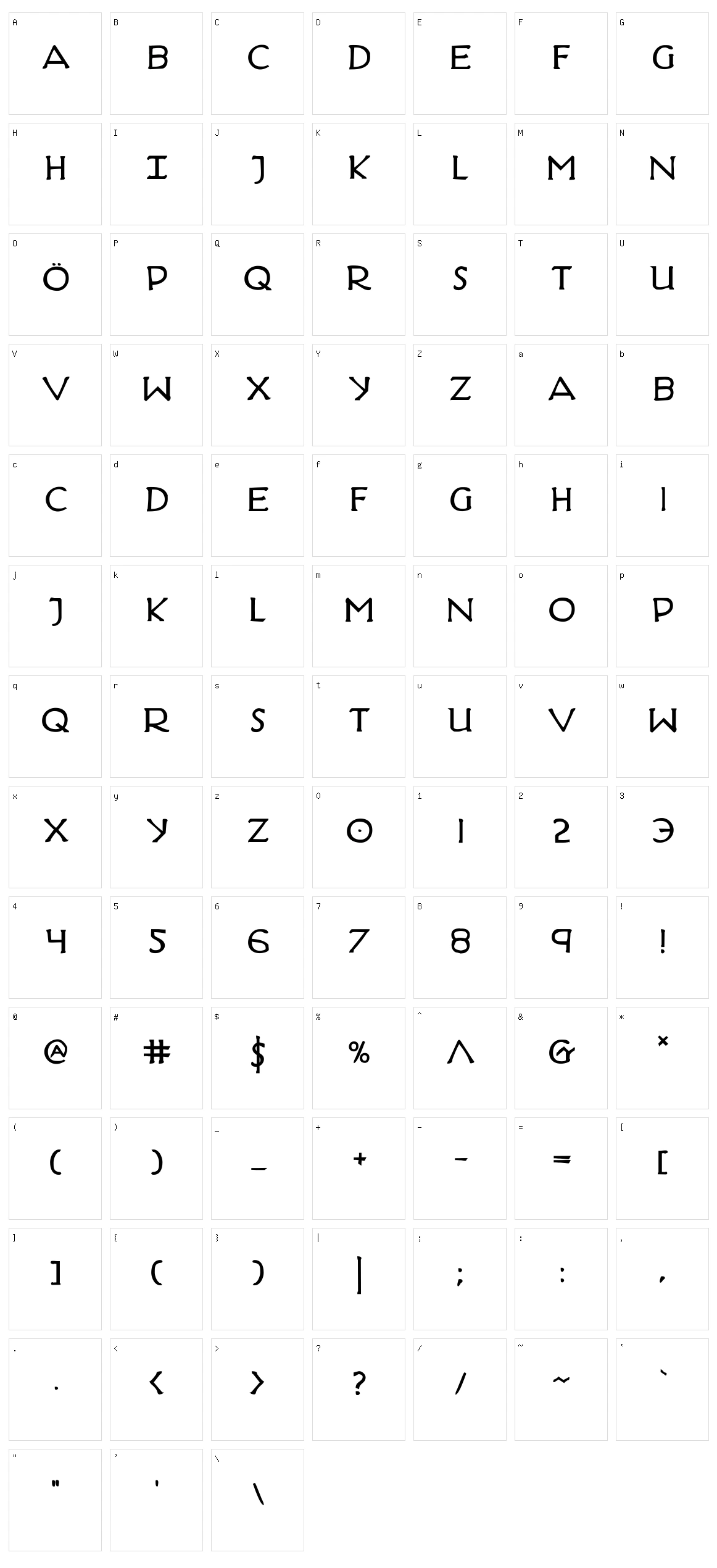 Hadriatic Character Set