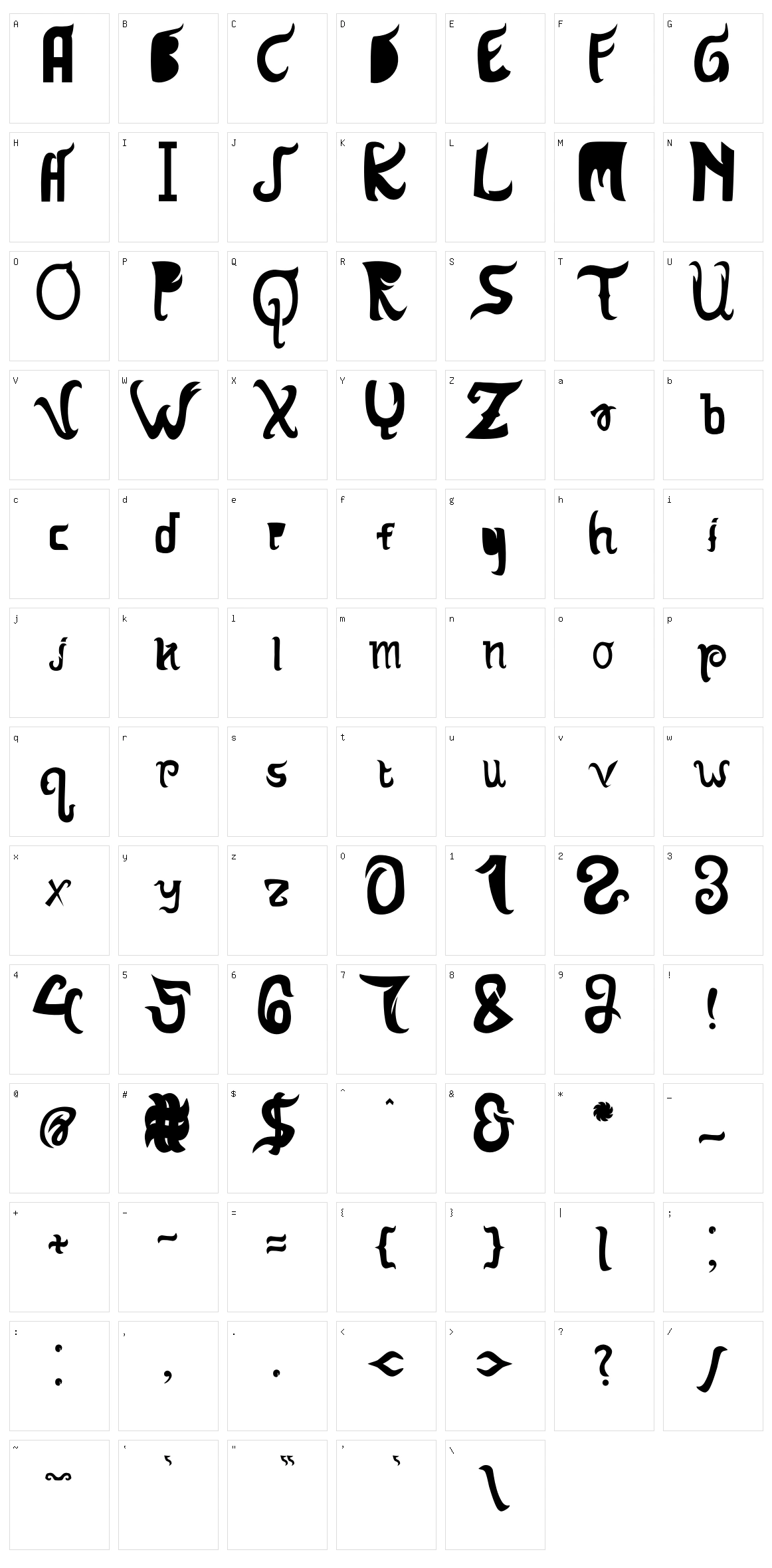 Hanatasya Sans Character Set