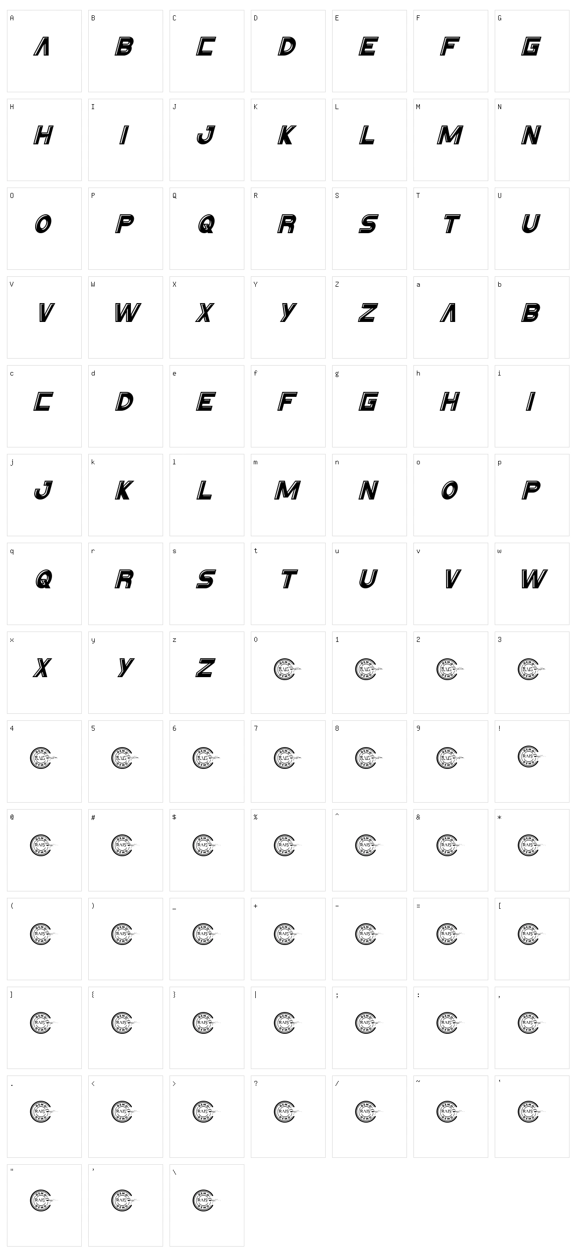 Handbold Character Set