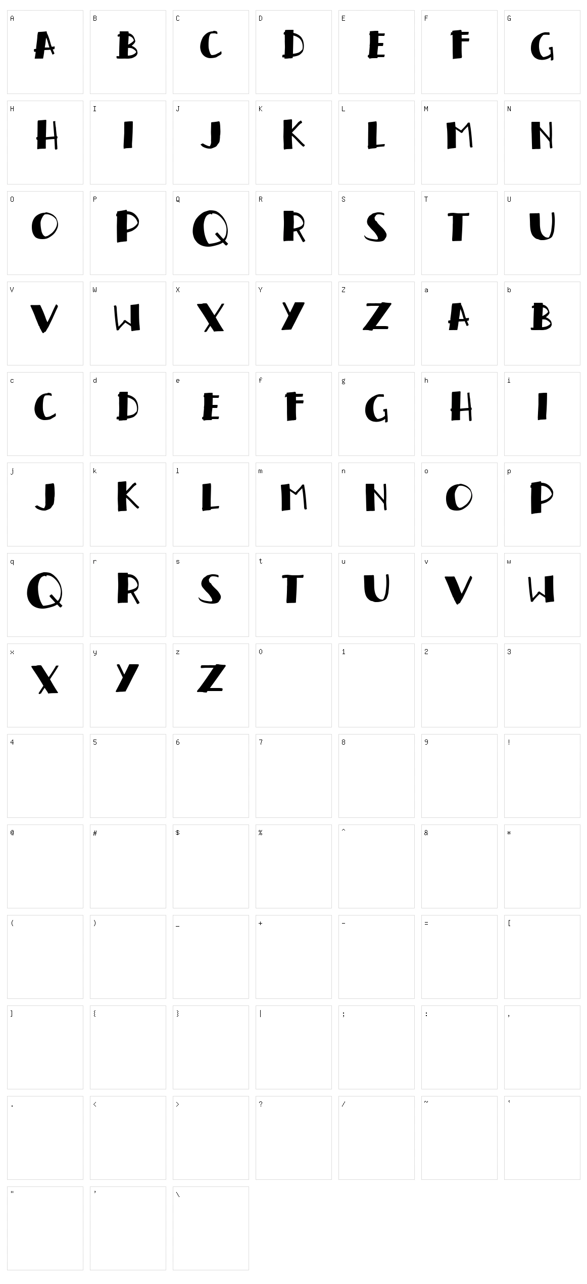 Handrelief Character Set