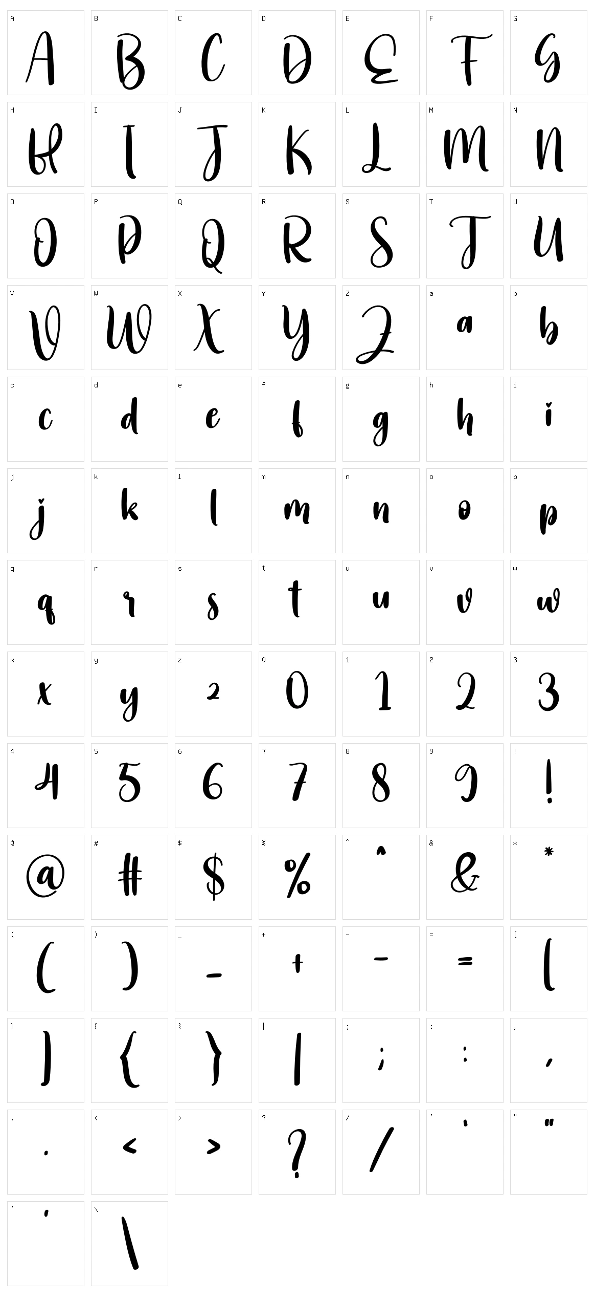 Sunday Character Set