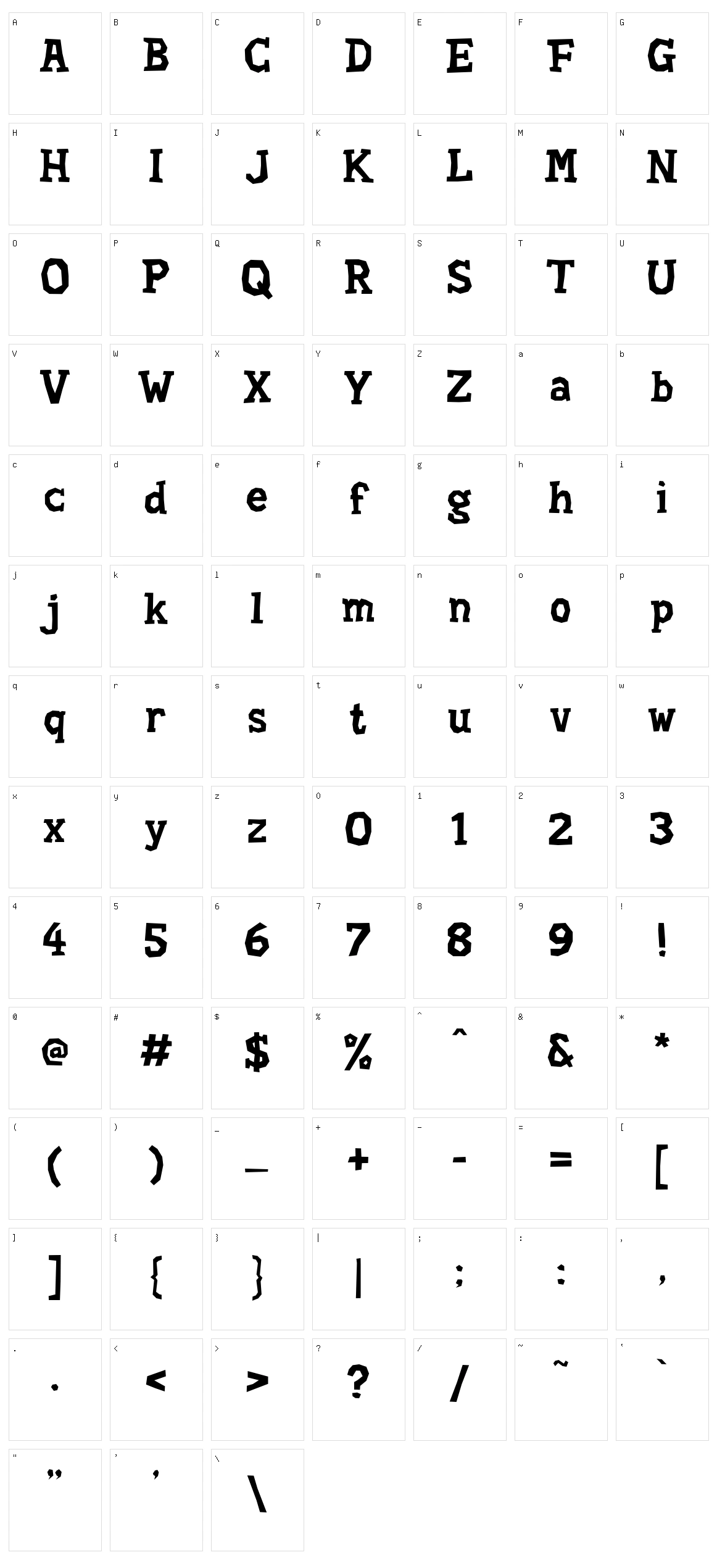 Hard Compound Character Set