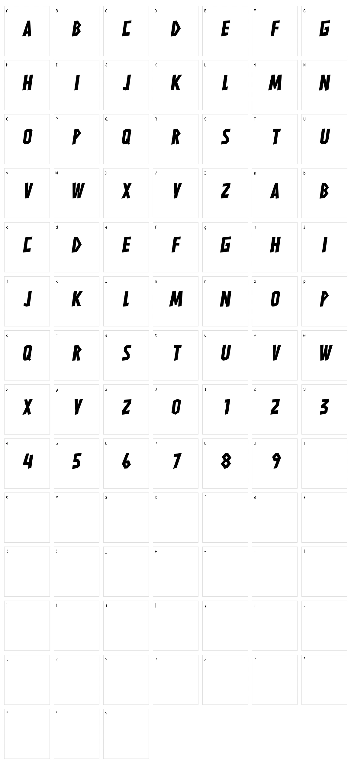 Hardliners Character Set